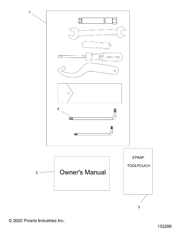 2026 RZR 200 AU β REFERENCES, TOOL KIT and OWNERS MANUAL - Z26HCA18D4 (102286) diagram