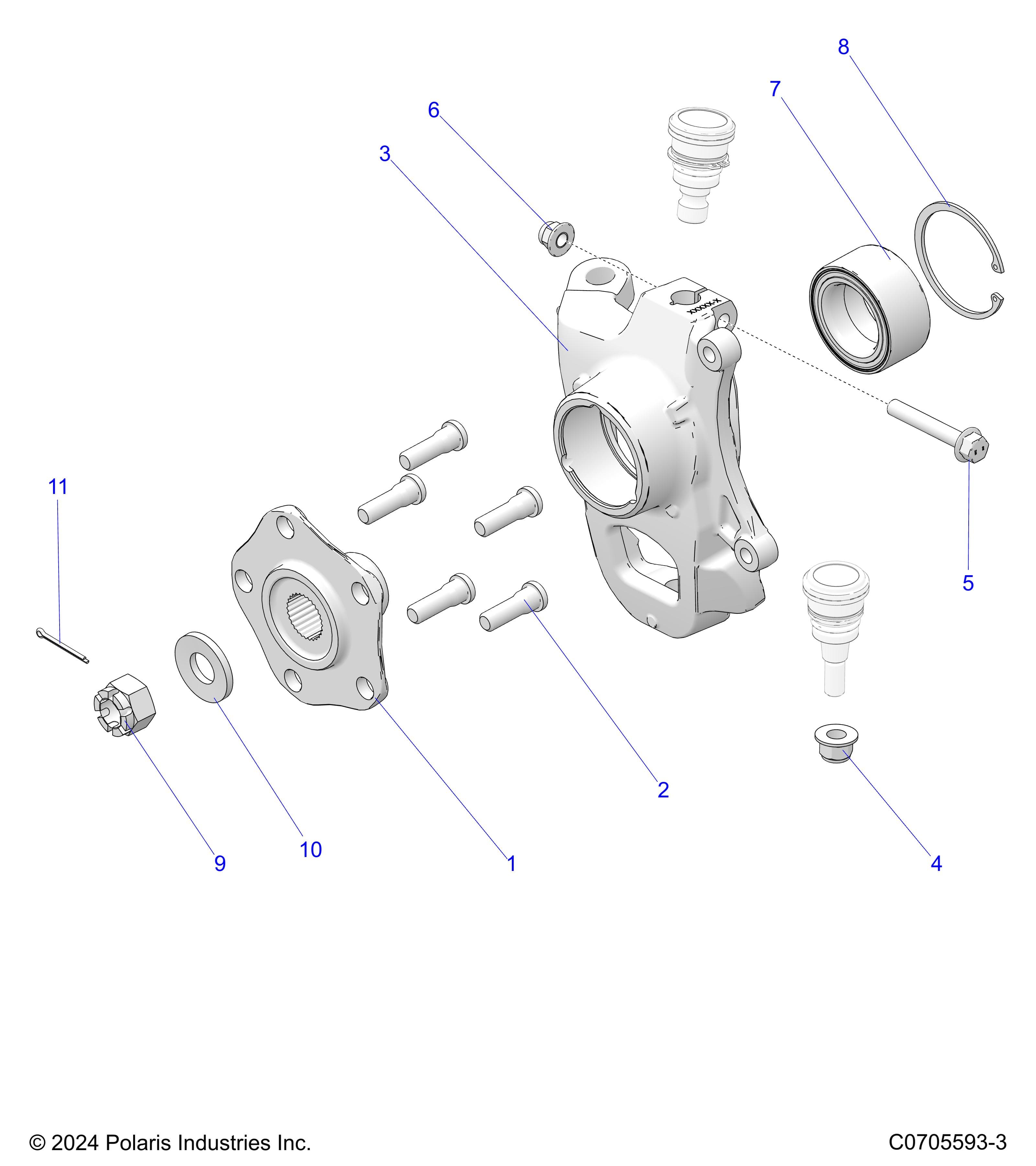 2026 POLARIS XPEDITION ADV 5 NORTHSTAR β SUSPENSION, FRONT WHEEL HUB, KNUCKLE diagram