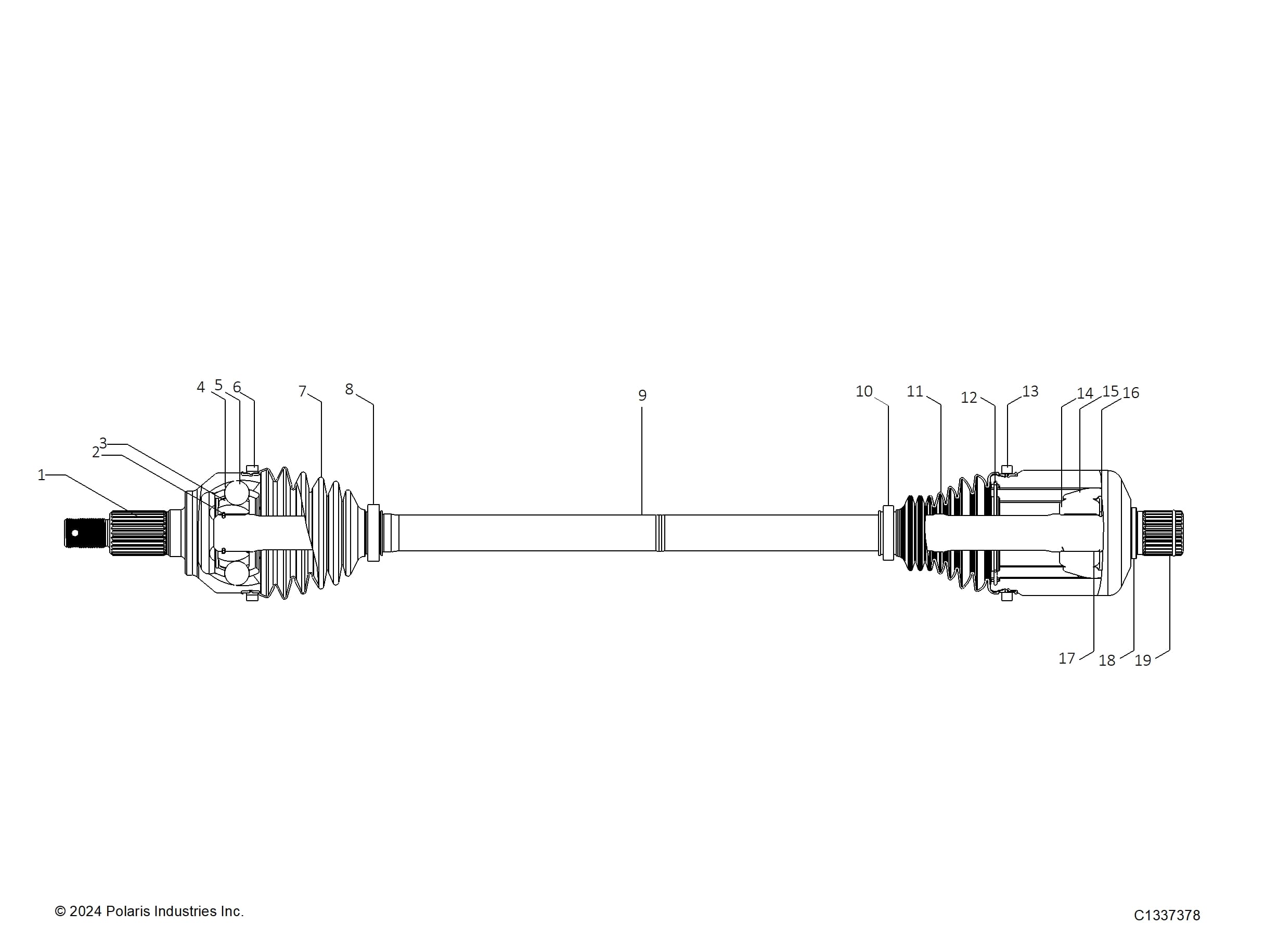 2026 POLARIS XPEDITION ADV 5 NORTHSTAR β DRIVE TRAIN, REAR HALF SHAFT diagram