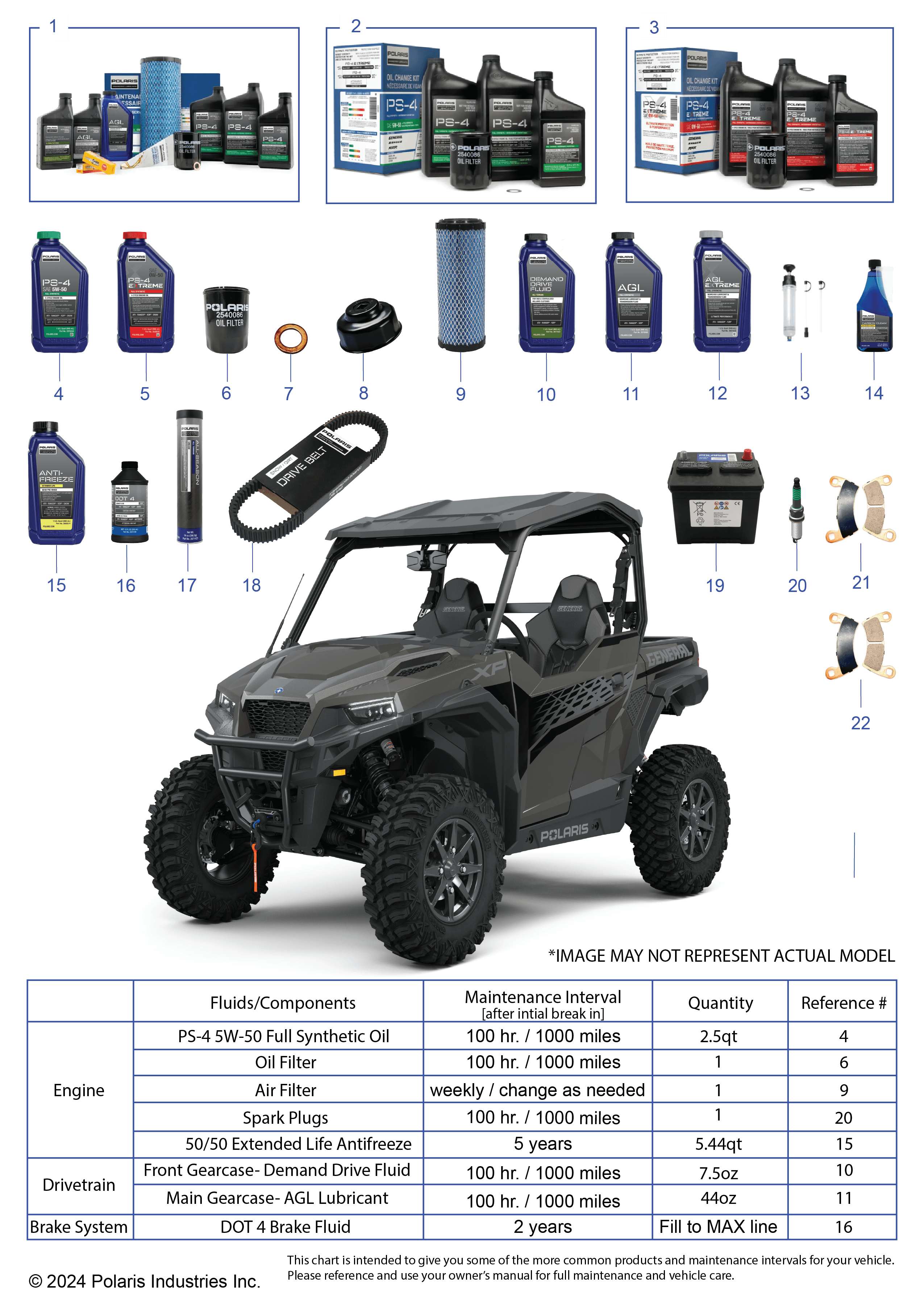 2026 GENERAL 1000 PREMIUM β *SERVICE AND MAINTENANCE PARTS LIST* diagram
