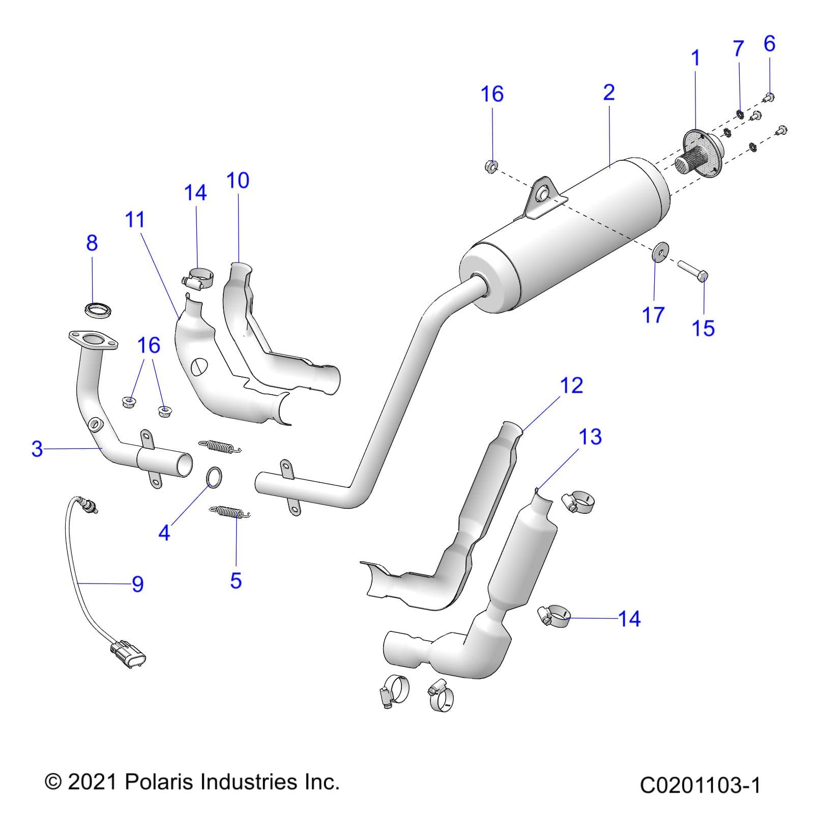 2026 RZR 200 EVAP β ENGINE, EXHAUST - Z26HCA18A4/A7/B4/B7 (C0201103-1) diagram