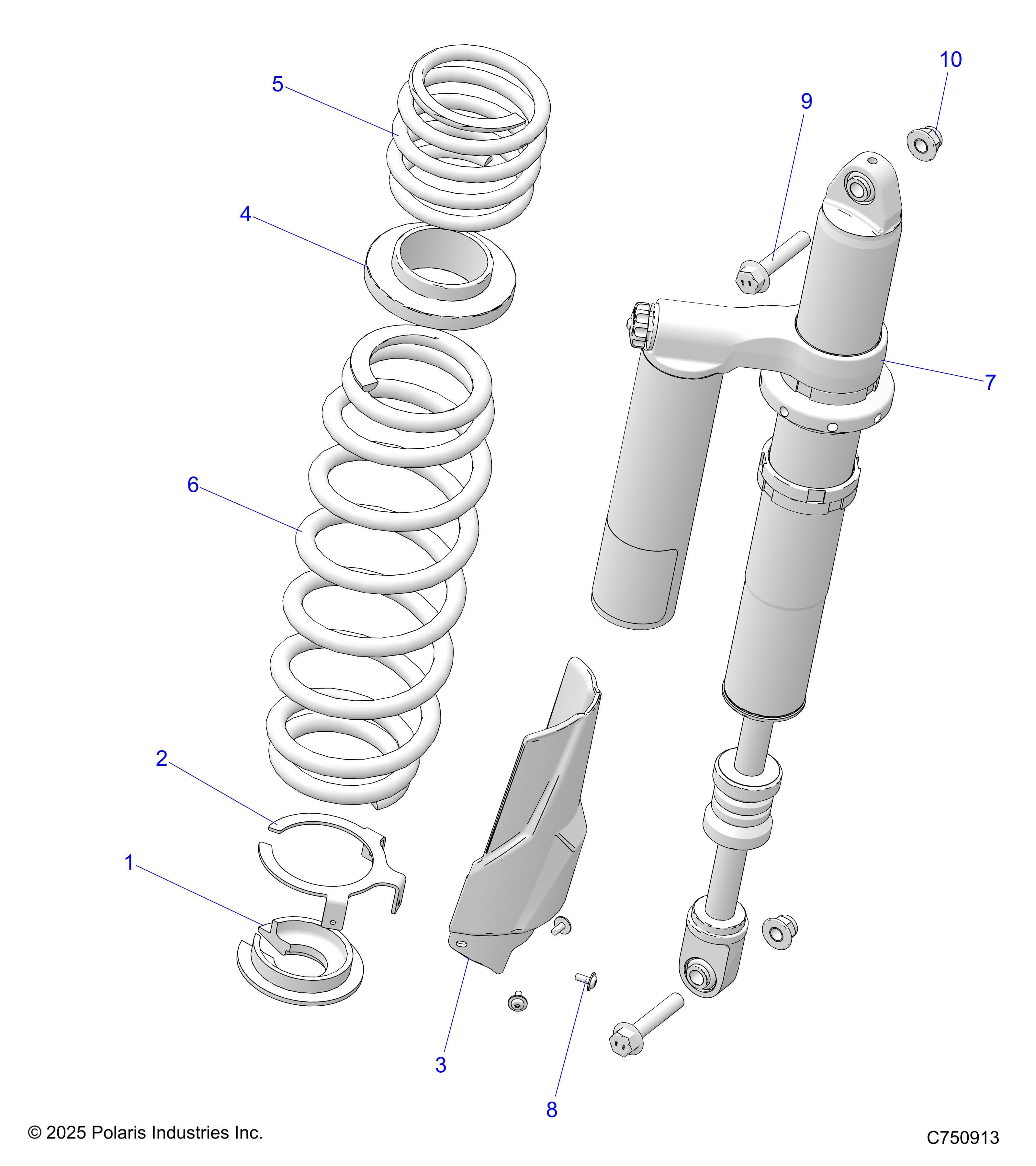 2026 RZR XP S 4 1000 SPORT β SUSPENSION, REAR SHOCK MOUNTING - Z26NMX99A4/B4/A6/B6 (C750913) diagram