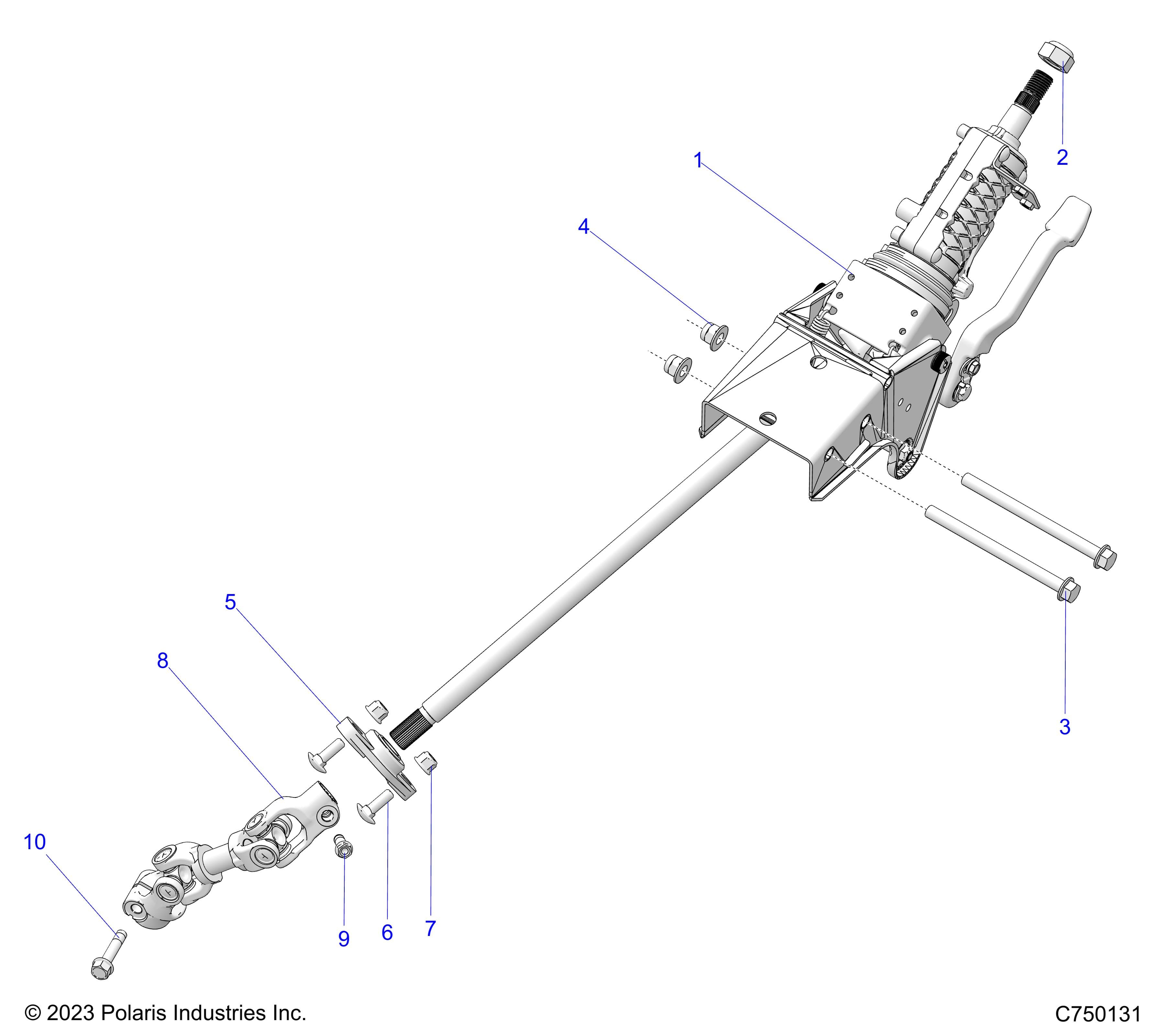 2026 RZR PRO S4 ULTIMATE EVP,LE β STEERING, LINKAGE & TILT - Z26S4P92BL (C750131) diagram