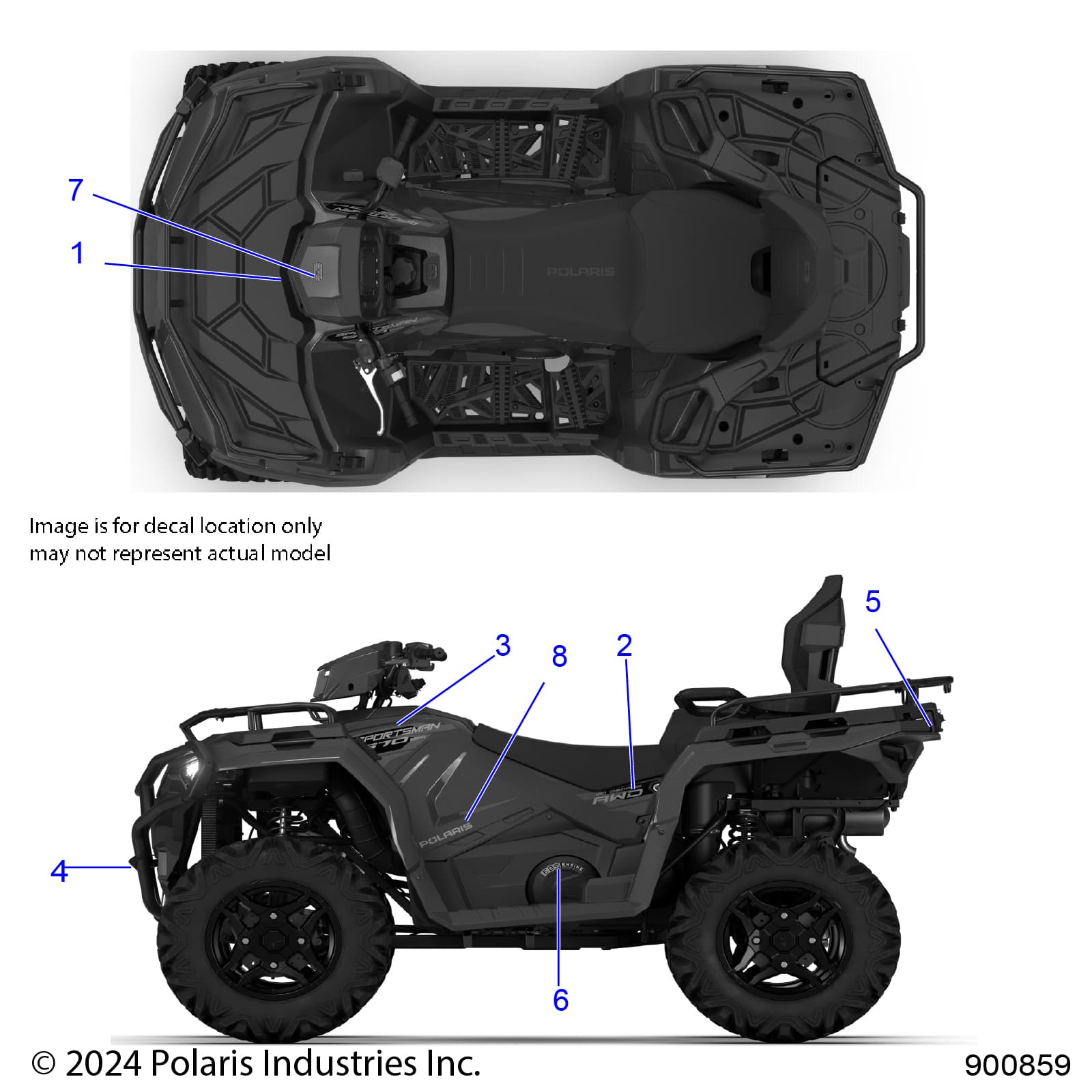 2026 SPORTSMAN TOURING 570 PREM β BODY, DECALS, GRAPHIC - A26SDZ57AB (900859) diagram