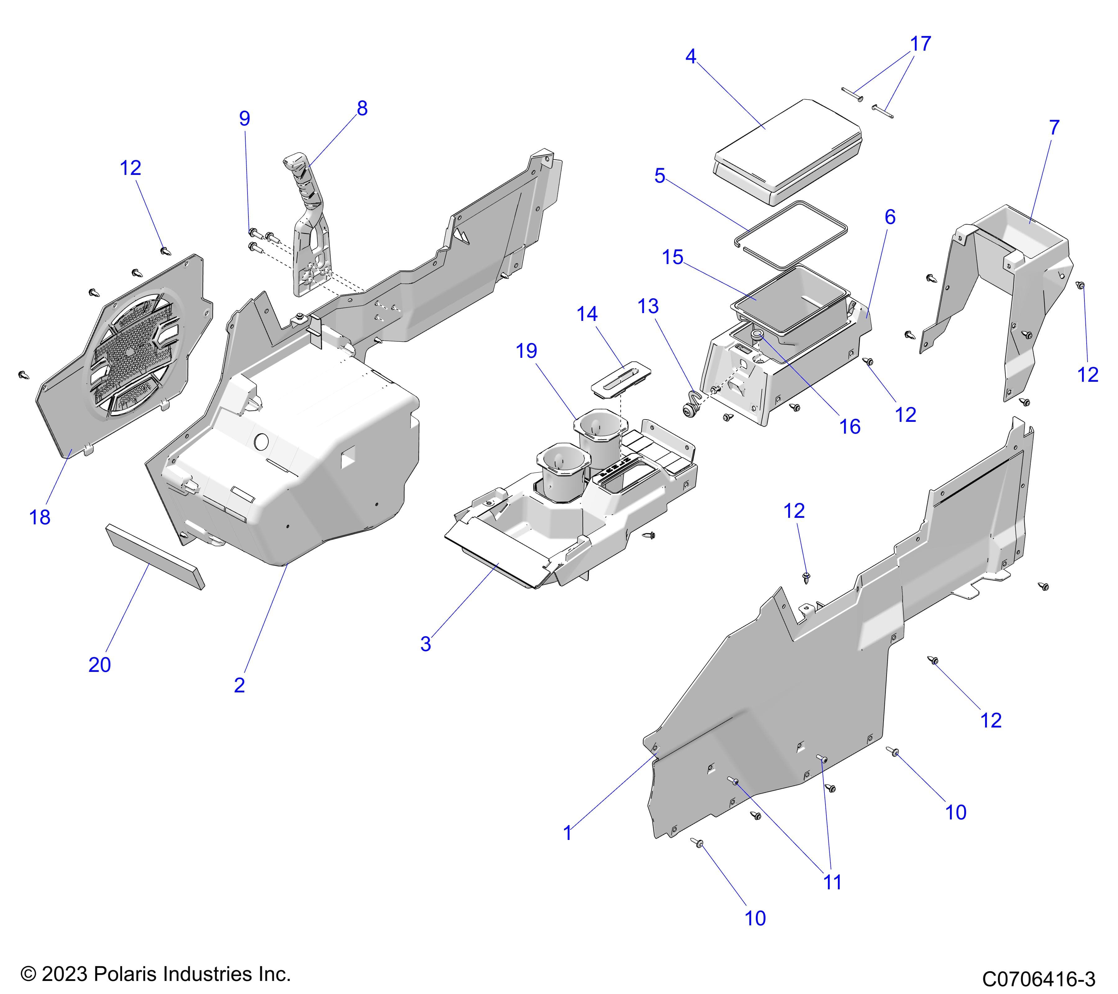 2026 POLARIS XPEDITION XP NORTHSTAR β BODY, CENTER CONSOLE diagram