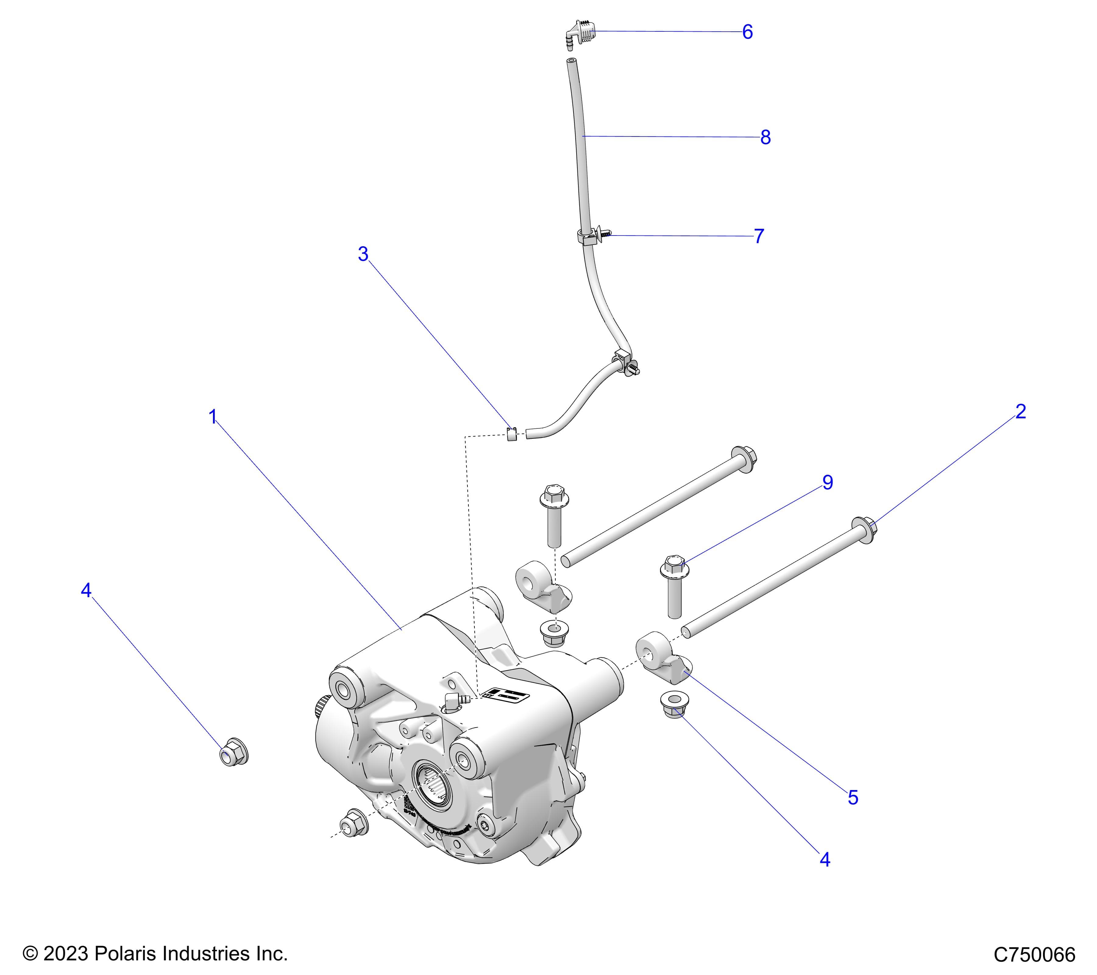 2026 RZR PRO S SPORT β DRIVE TRAIN, FRONT GEARCASE MOUNTING - Z26SPE92A4/B4/A6/B6 (C750066) diagram