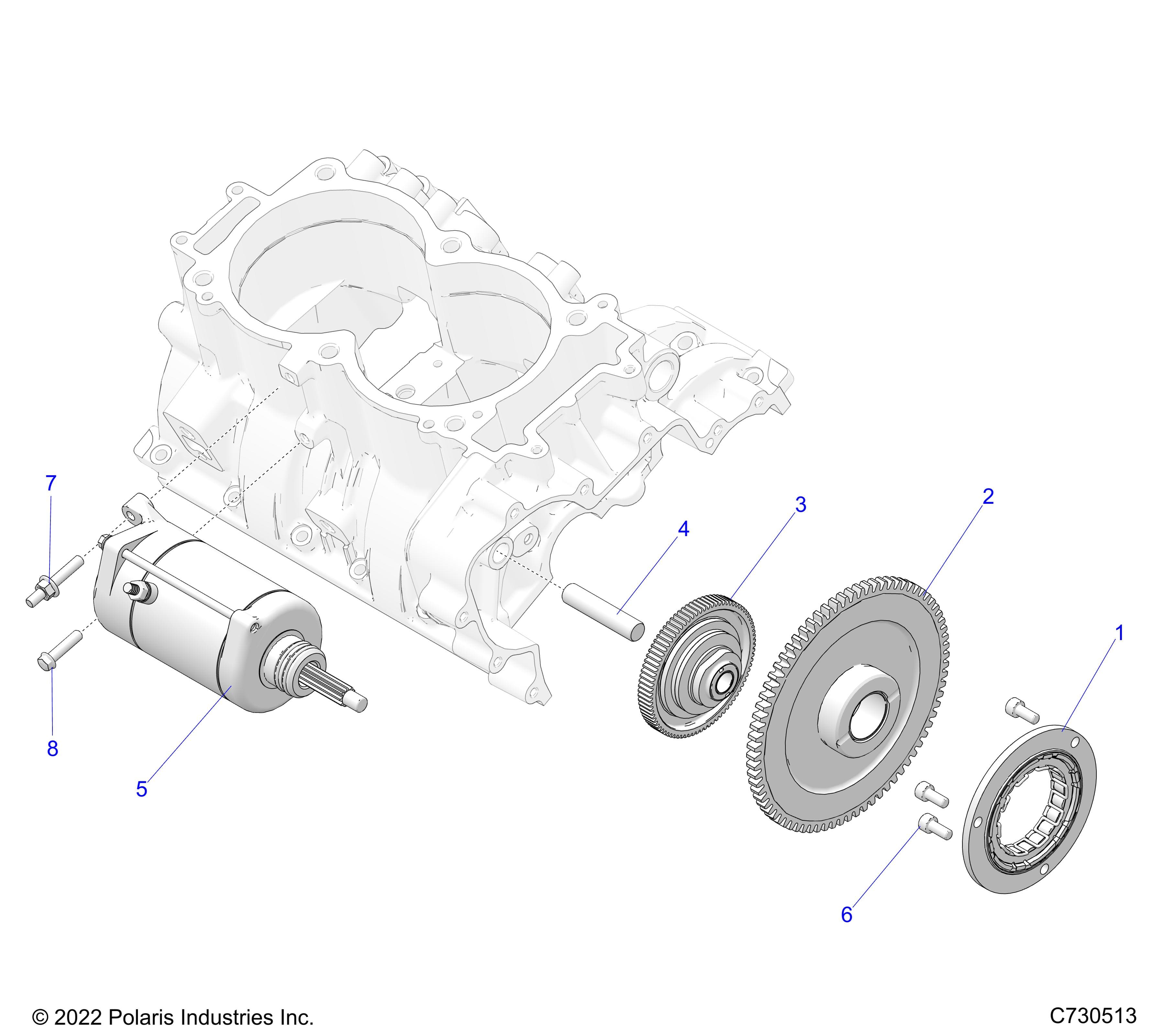 2026 RZR XP S 1000 SPORT β ENGINE, STARTER - Z26NEX99A4/B4/A6/B6 (C730513) diagram