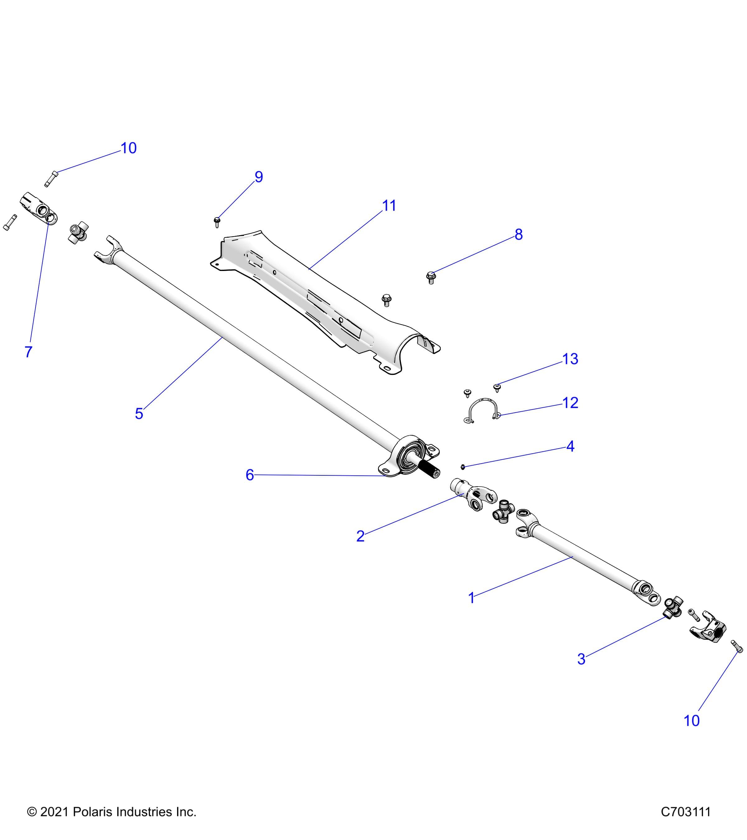 2026 RZR XP 4 1000 ULTIMATE β DRIVE TRAIN, PROP SHAFT - Z26NMT99A4/B4/A6 (C703111) diagram