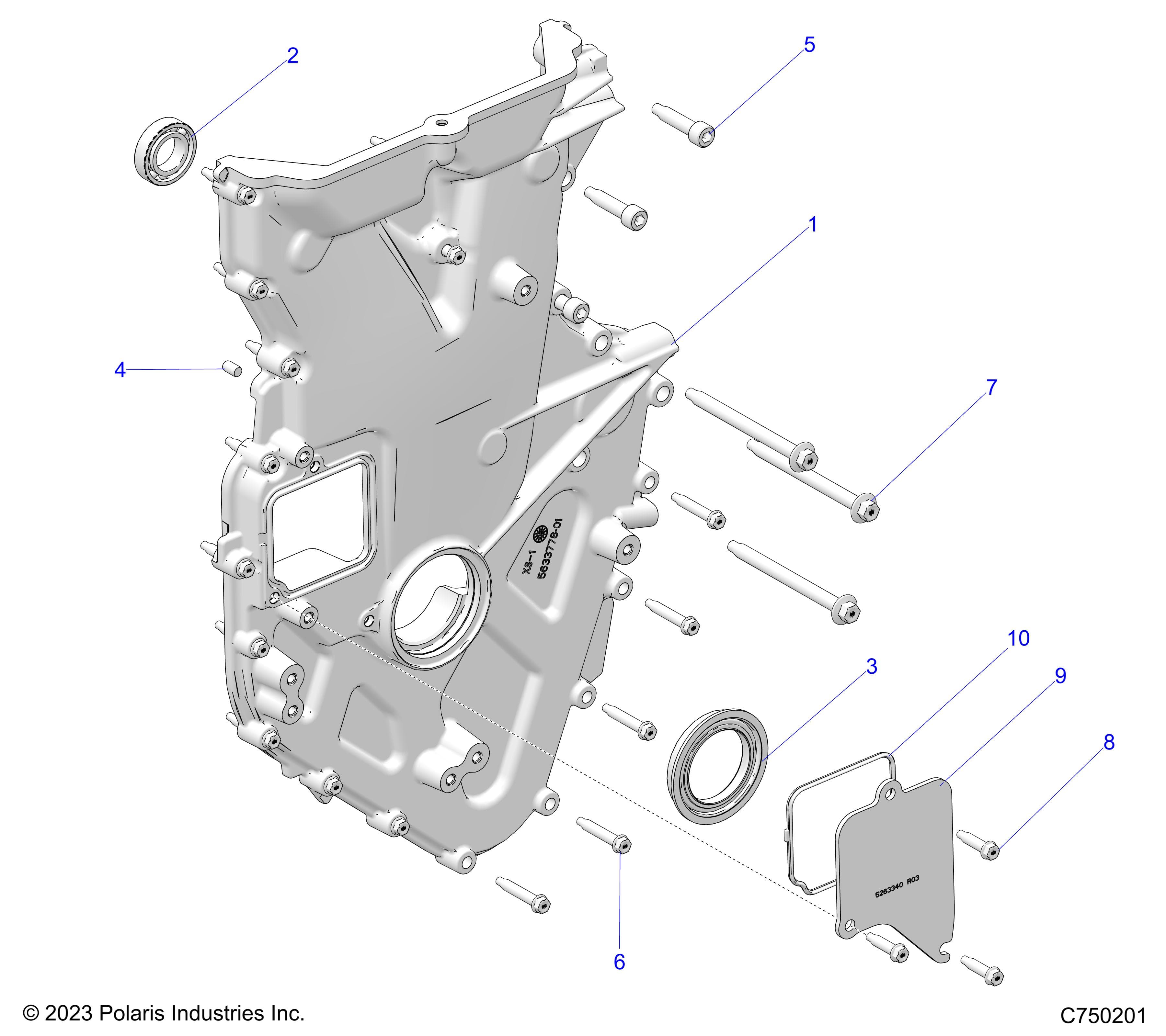 2026 RZR PRO R LE β ENGINE, FRONT COVER AND RELATED - Z26RPP2KBL (C750201) diagram