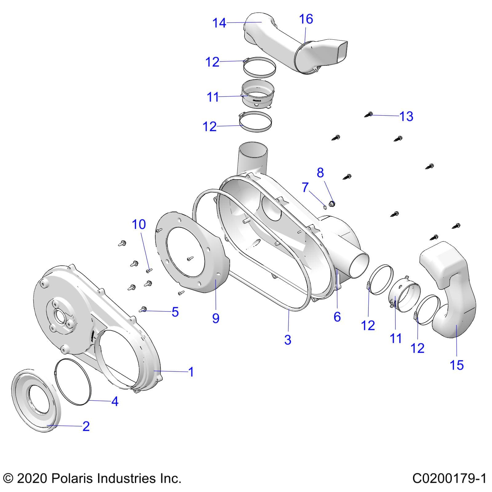 2026 SPORTSMAN 570 β BODY, CLUTCH COVER - A26SEA57A1/A4/A6 (C0200179-1) diagram