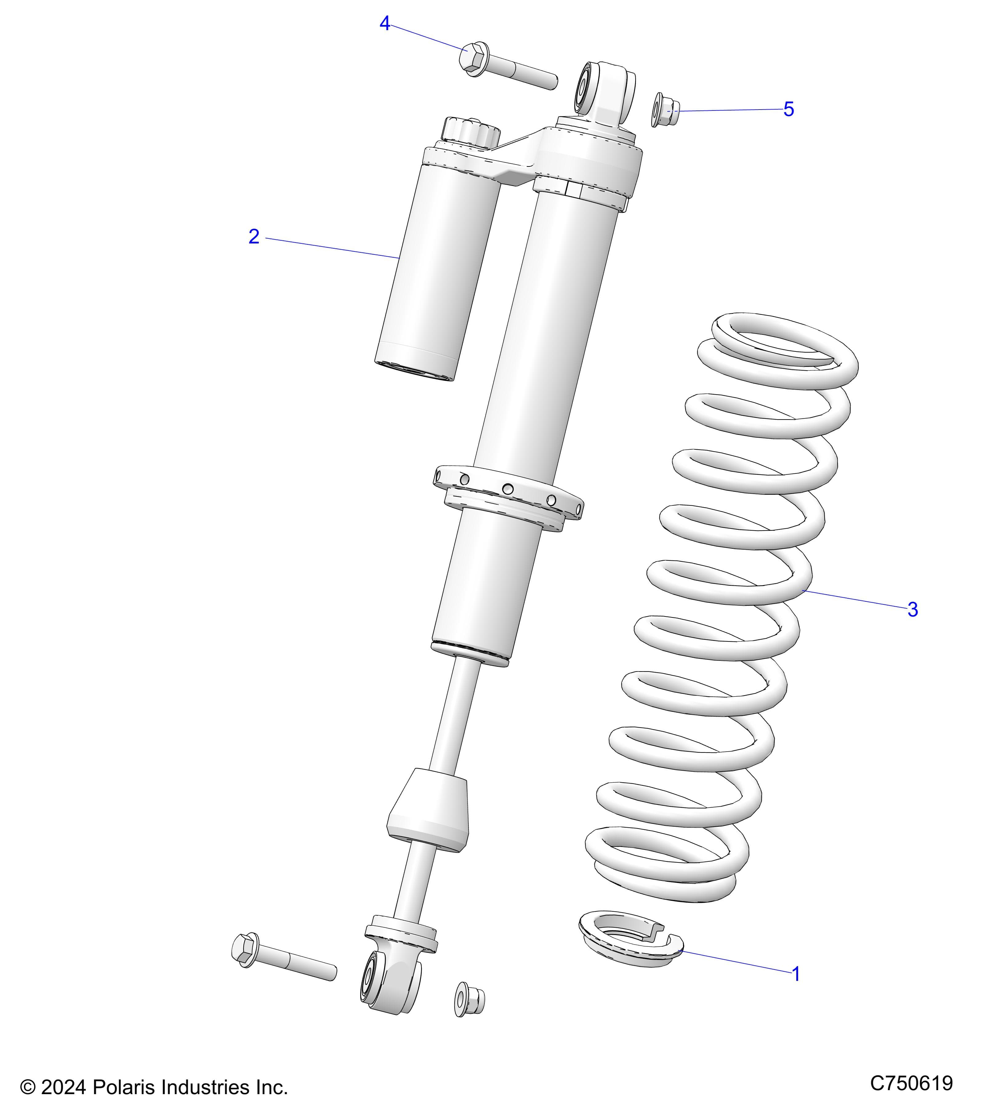 2026 RZR TRAIL S 1000 ULTIMATE β SUSPENSION, FRONT SHOCK MOUNTING - Z26ASF99A6 (C750619) diagram
