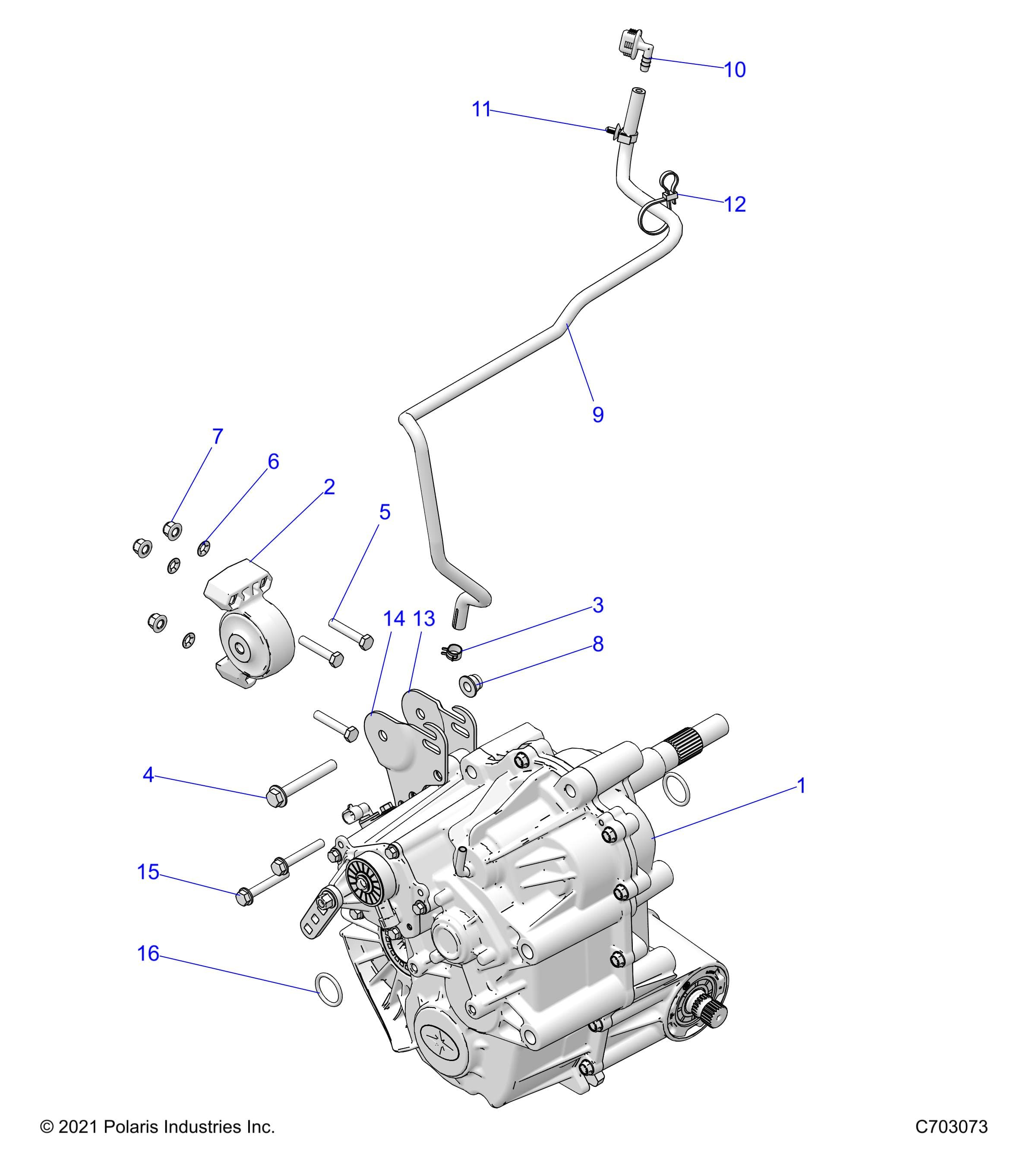 2026 RZR XP 1000 ULTIMATE β DRIVE TRAIN, MAIN GEARCASE MOUNTING - Z26NET99A4/B4/A6/B6 (C703073) diagram
