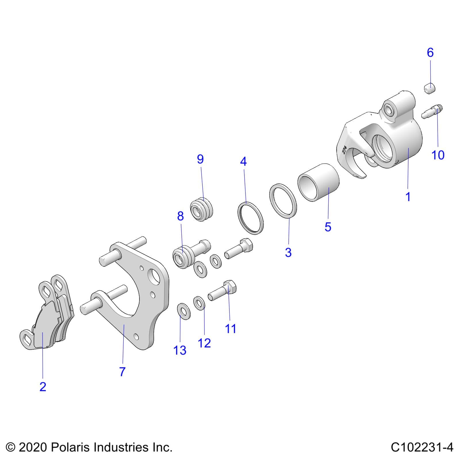 2026 SPORTSMAN 570 X2 EPS β BRAKES, FRONT CALIPER - A26SWE57AL (C102231-4) diagram