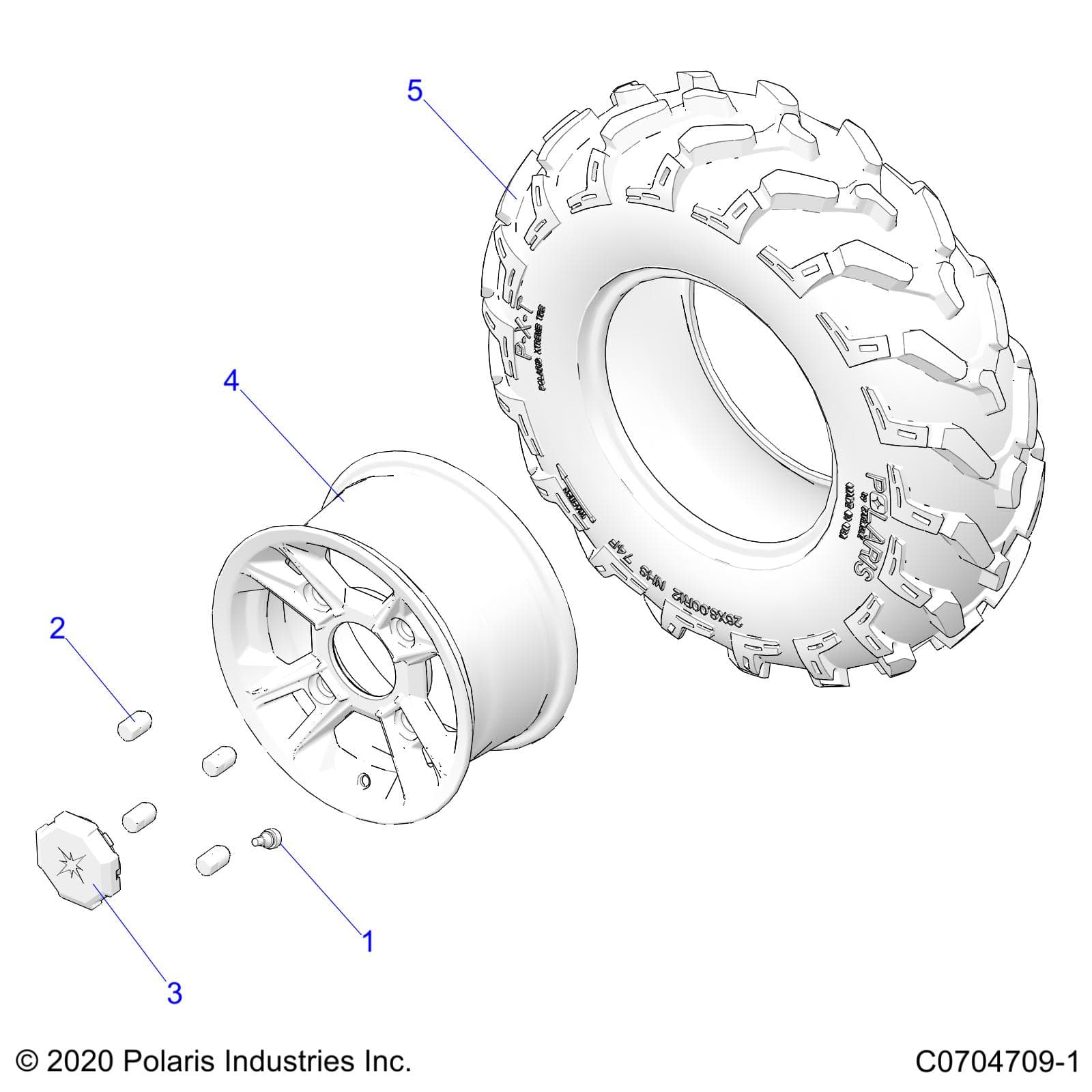2026 RZR 900 TRAIL ULTIMATE β WHEELS, FRONT - Z26A5F87A6 (CC0704709-1) diagram