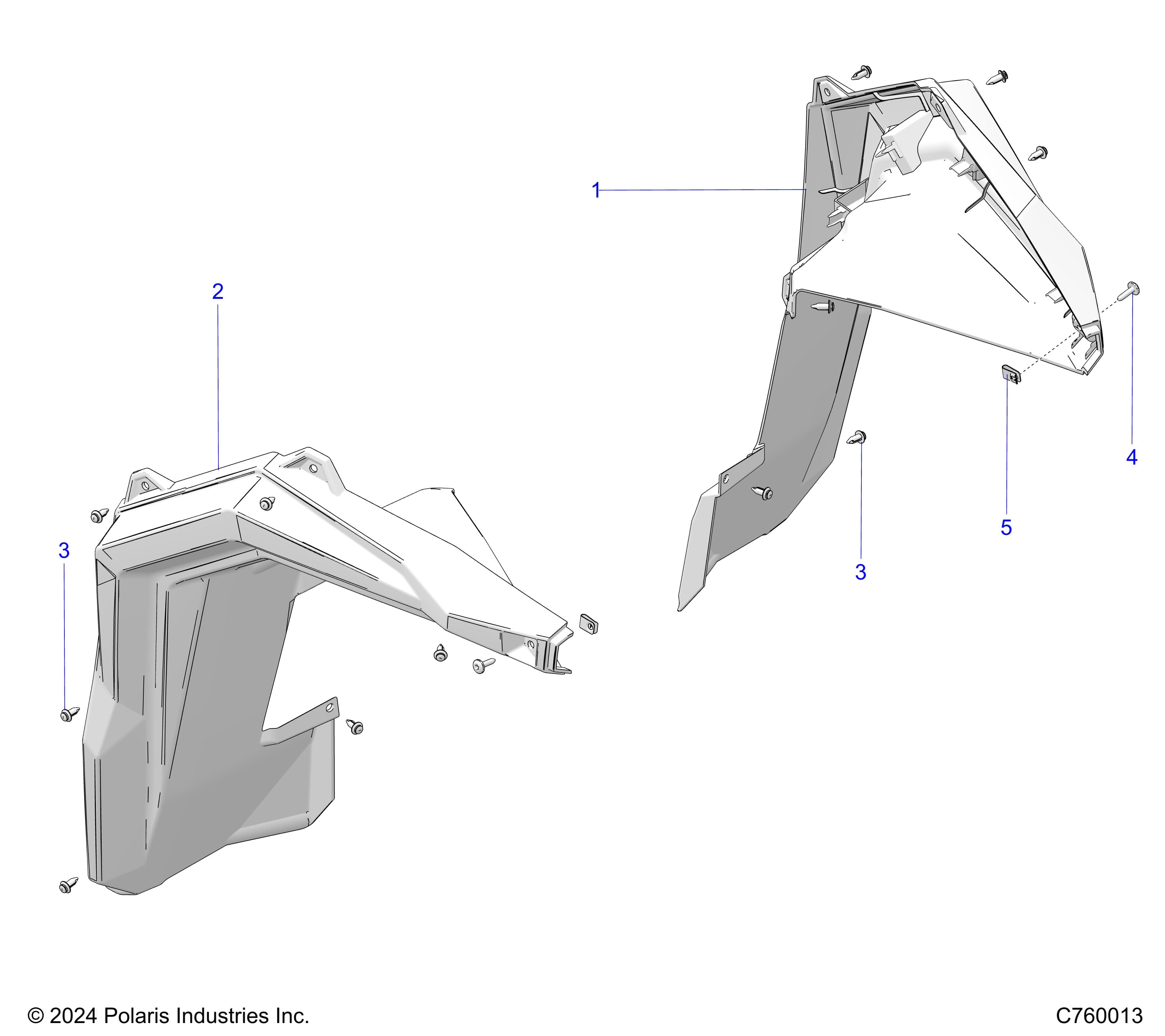 2026 GENERAL XP 1000 PREMIUM β BODY, FENDER FLARES, FRONT diagram