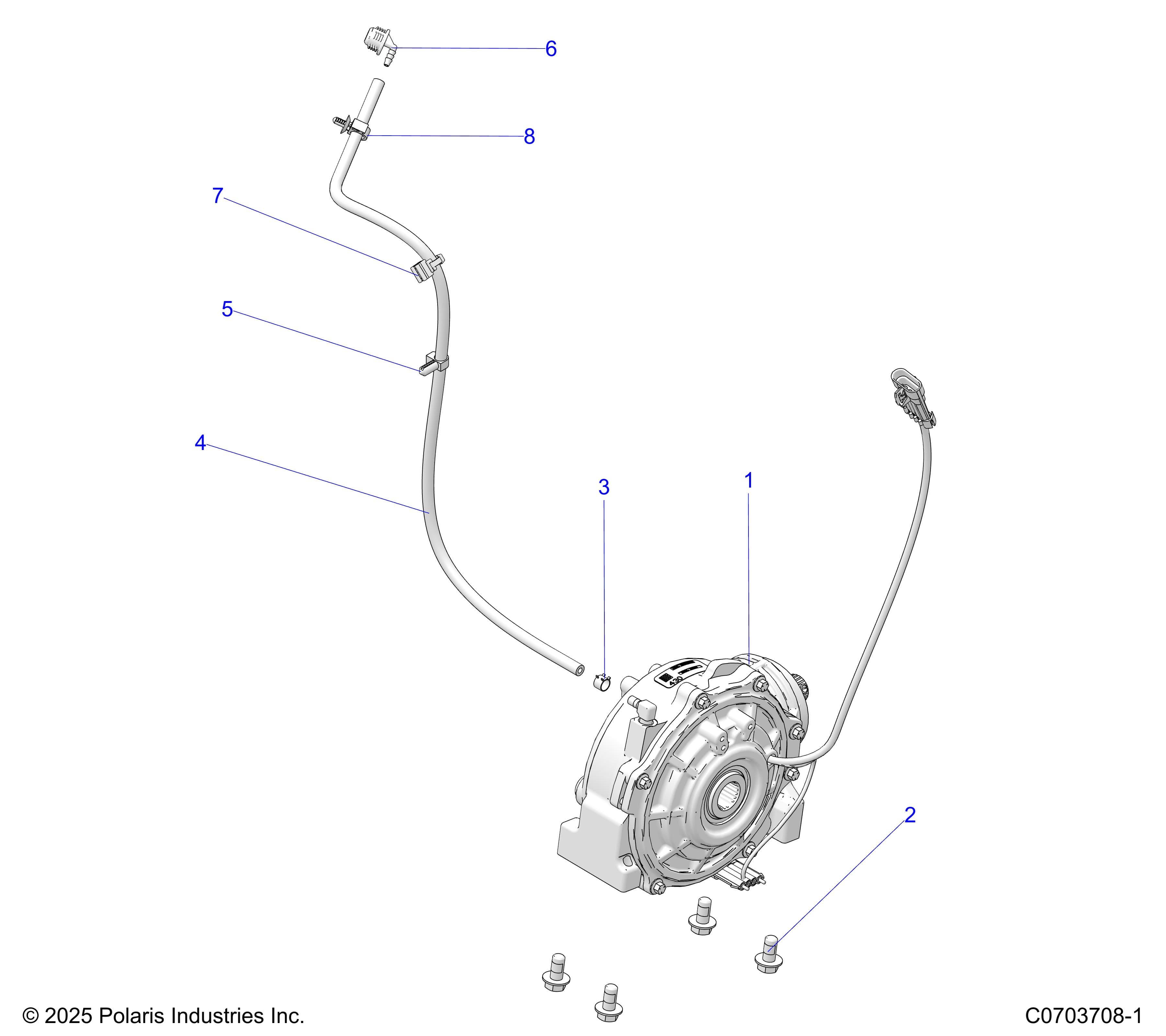 2026 GENERAL XP4 1000 PREMIUM β DRIVE TRAIN, FRONT GEARCASE MOUNTING diagram