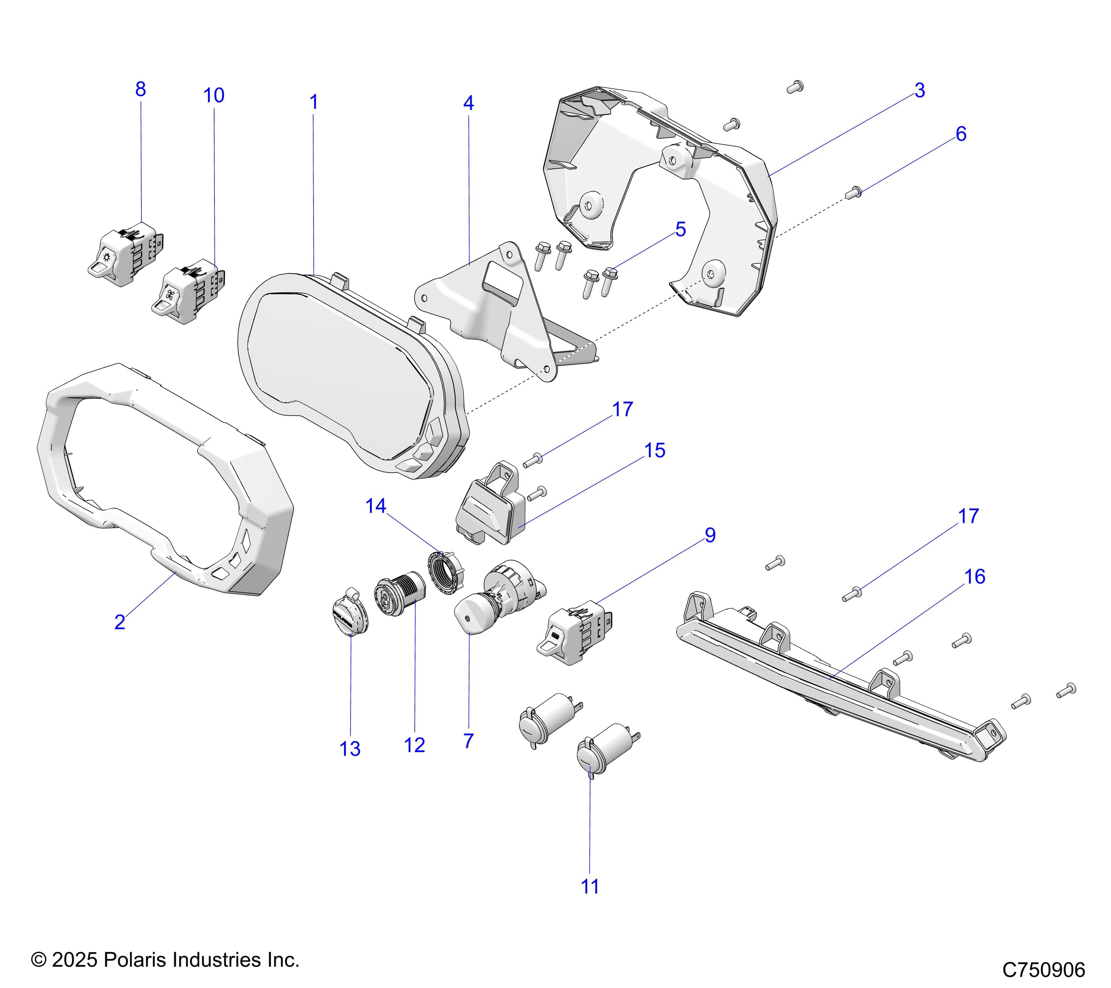 2026 RZR PRO S4 ULTIMATE β ELECTRICAL, DASH INSTRUMENTS, CONTROLS, & LIGHTING - Z26S4D92AN/AH/BN/BH (C750906) diagram