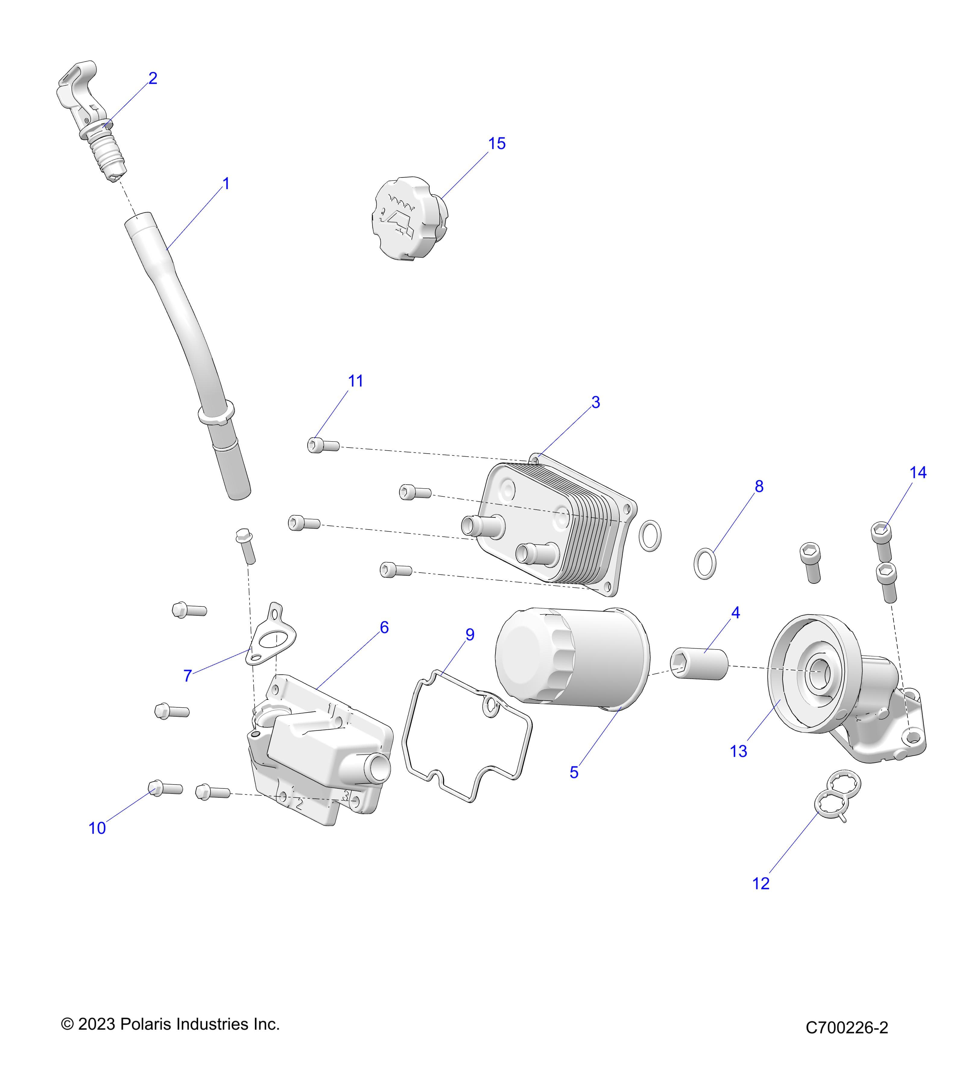 2026 RANGER 1000 NON EPS β ENGINE, DIPSTICK & OIL FILTER - R26TAA99A1/B1 (C700226-2) diagram