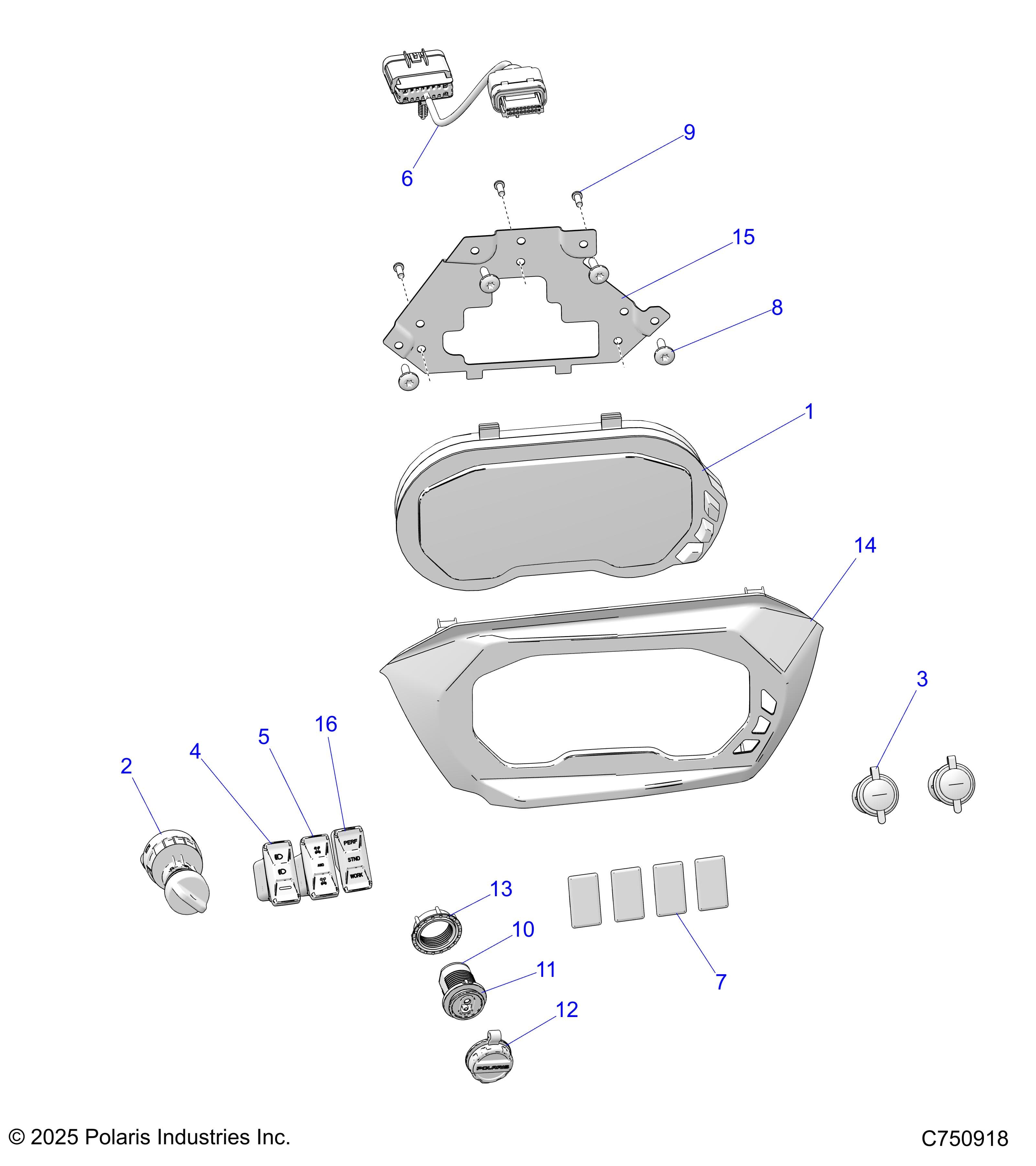 2026 RZR XP S 4 1000 SPORT β ELECTRICAL, DASH INSTRUMENTS AND CONTROLS - Z26NMX99A4/B4/A6/B6 (C750918) diagram