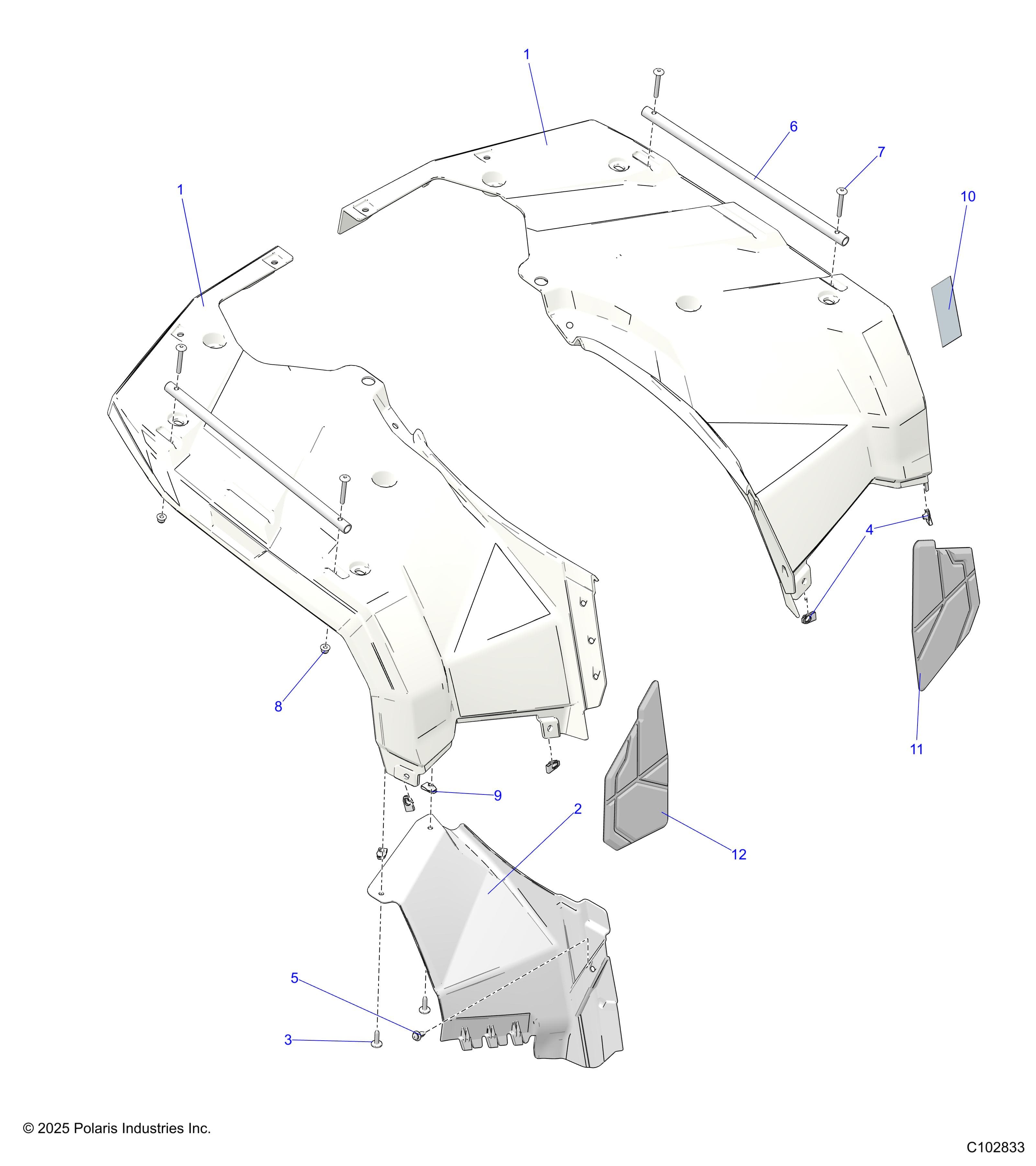 2026 SPORTSMAN TOURING 570 PREM β BODY, REAR CAB - A26SDZ57AB (C102833) diagram
