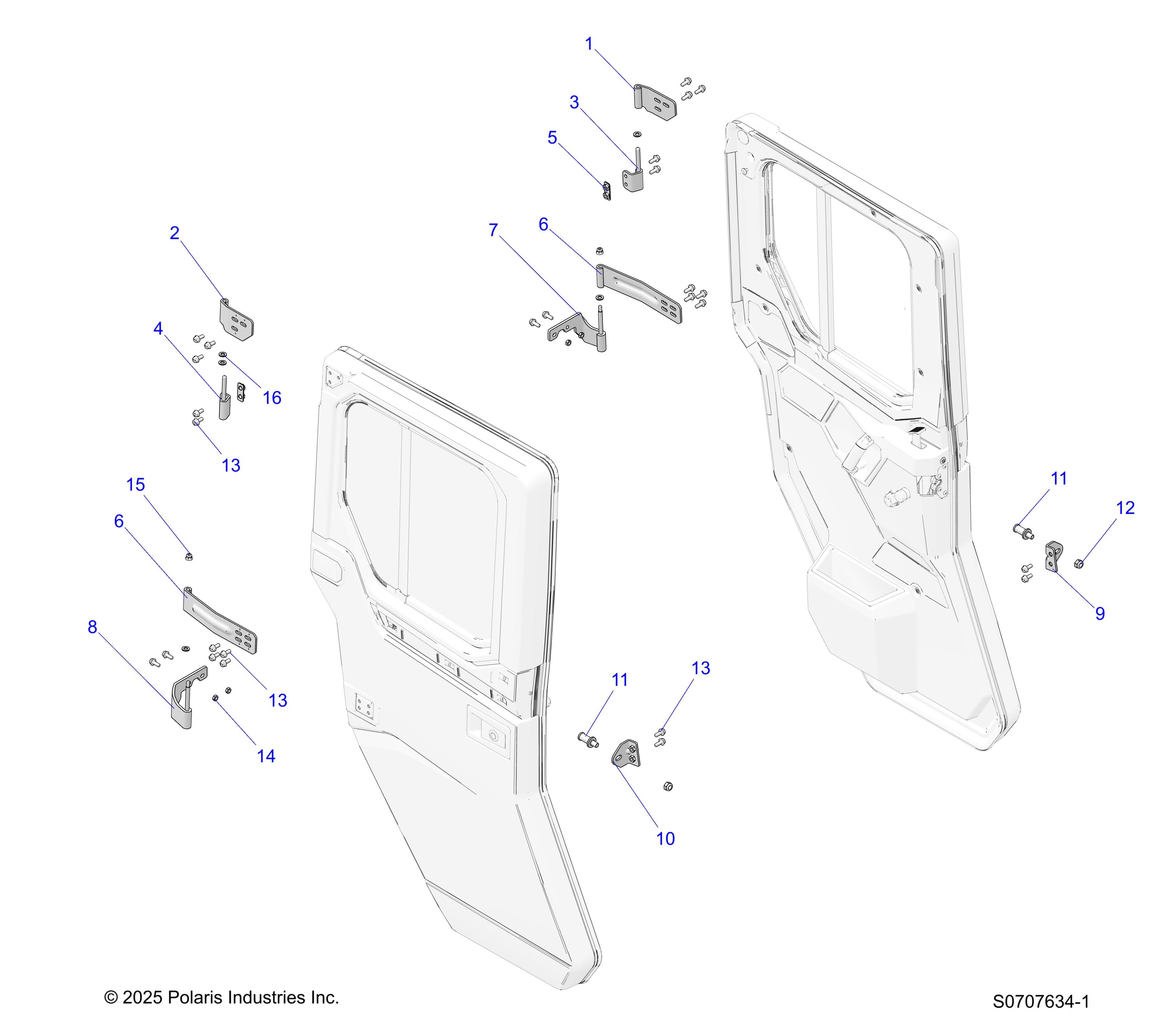 2026 RANGER 1000 XP CREW NORTHSTAR TEXAS EDITION β BODY, DOOR, REAR, MOUNTING - R26RST99AL (S0707634-1) diagram