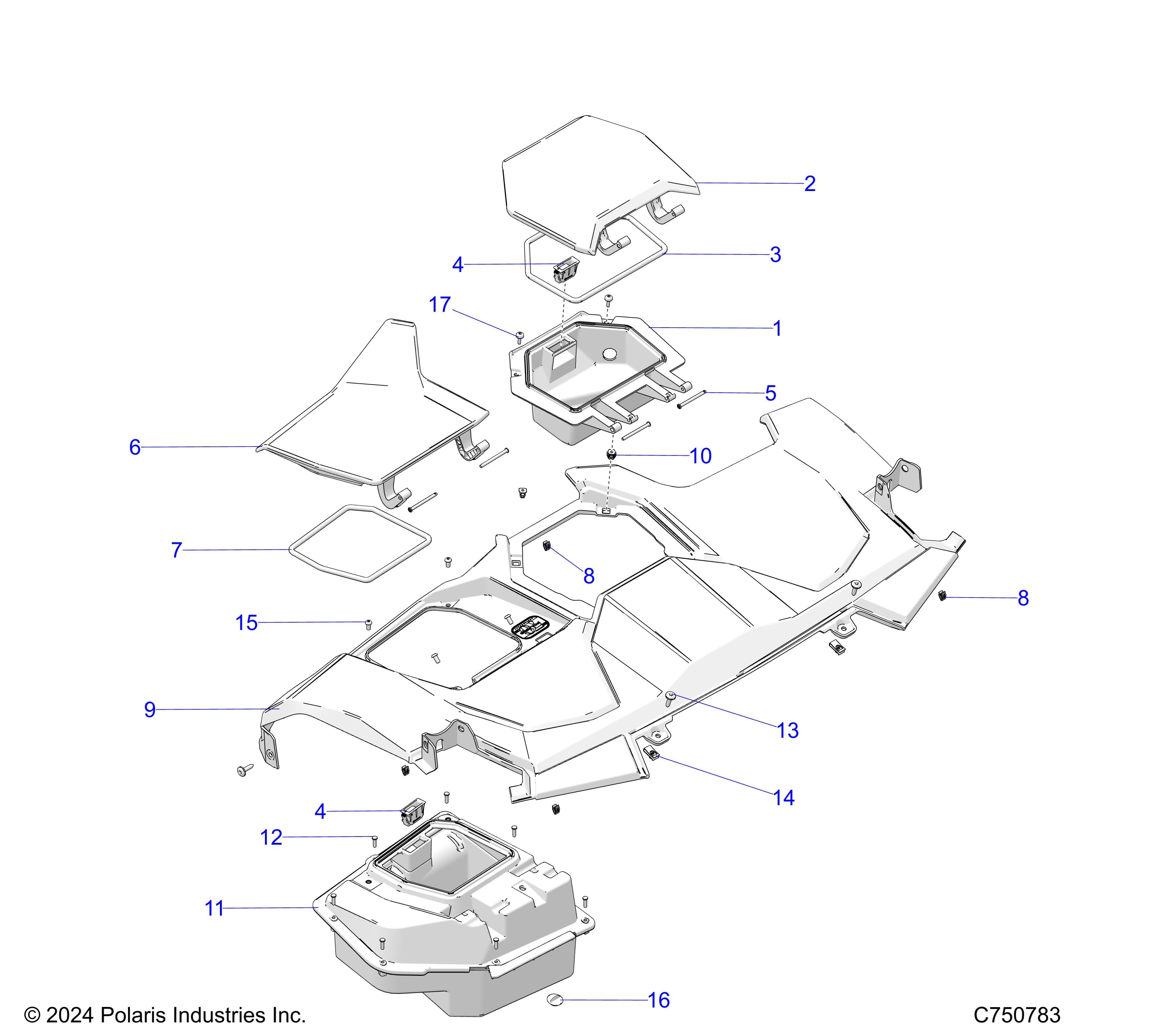 2026 RZR PRO XP ULTIMATE β BODY, DASH, UPPER - Z26XPD92AN/BN/AH/BH (C750783) diagram