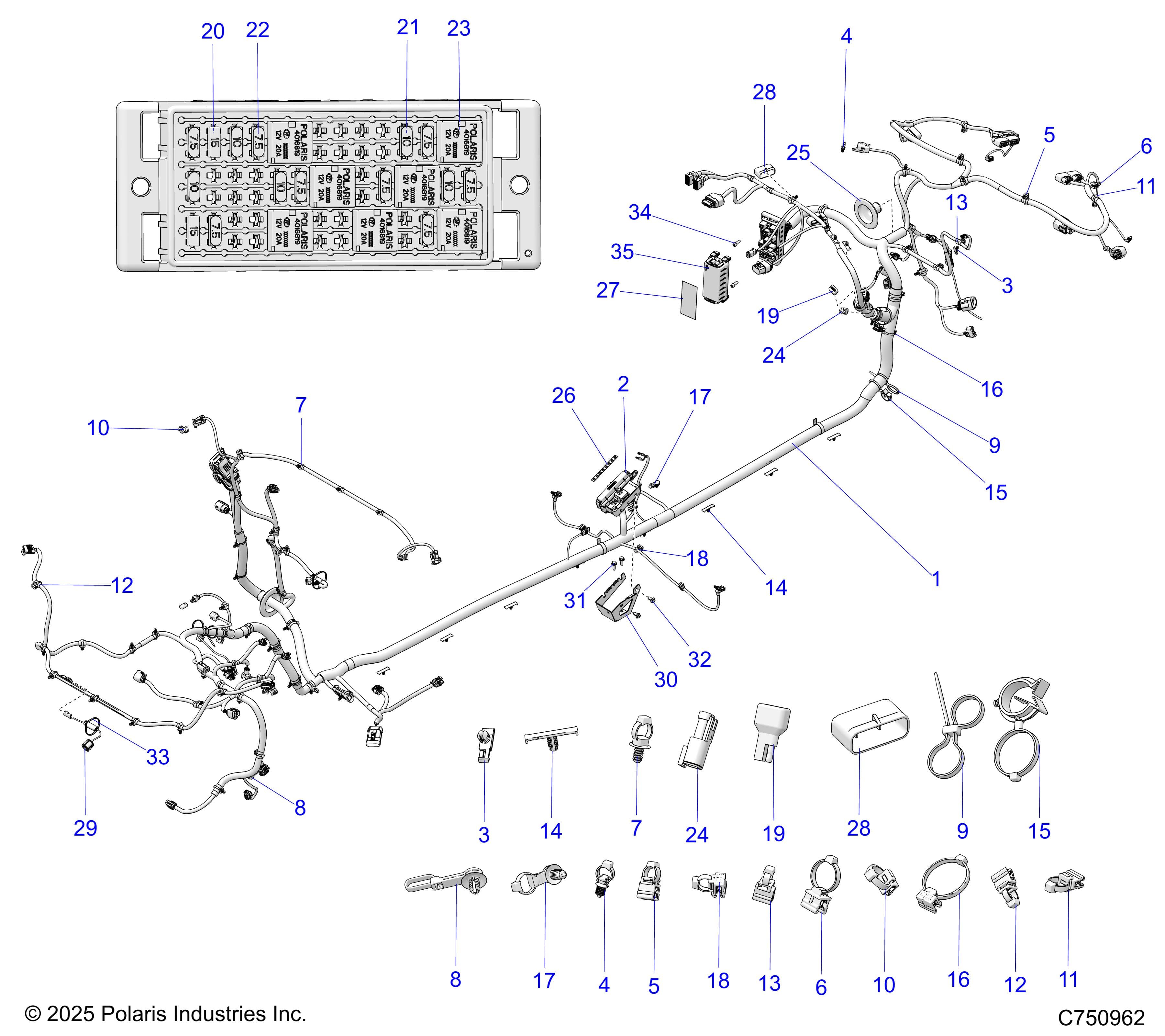 2026 RZR PRO S4 ULTIMATE β ELECTRICAL, WIRE HARNESS, CHASSIS - Z26S4D92AN/AH/BN/BH (C750962) diagram
