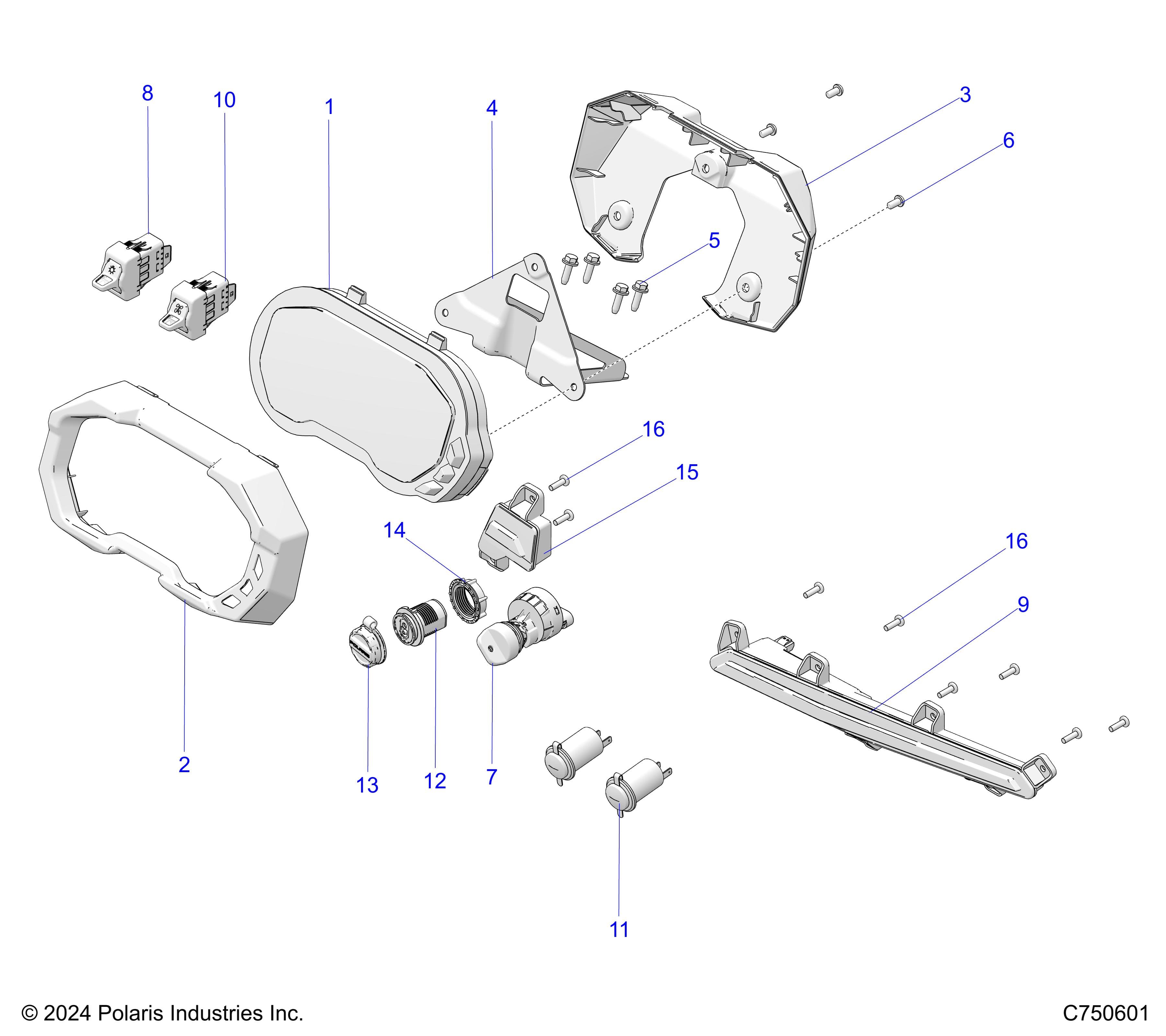 2026 RZR PRO S ULTIMATE β ELECTRICAL, DASH INSTRUMENTS AND CONTROLS - Z26SPD92AN/AH/BN/BH (C750601) diagram