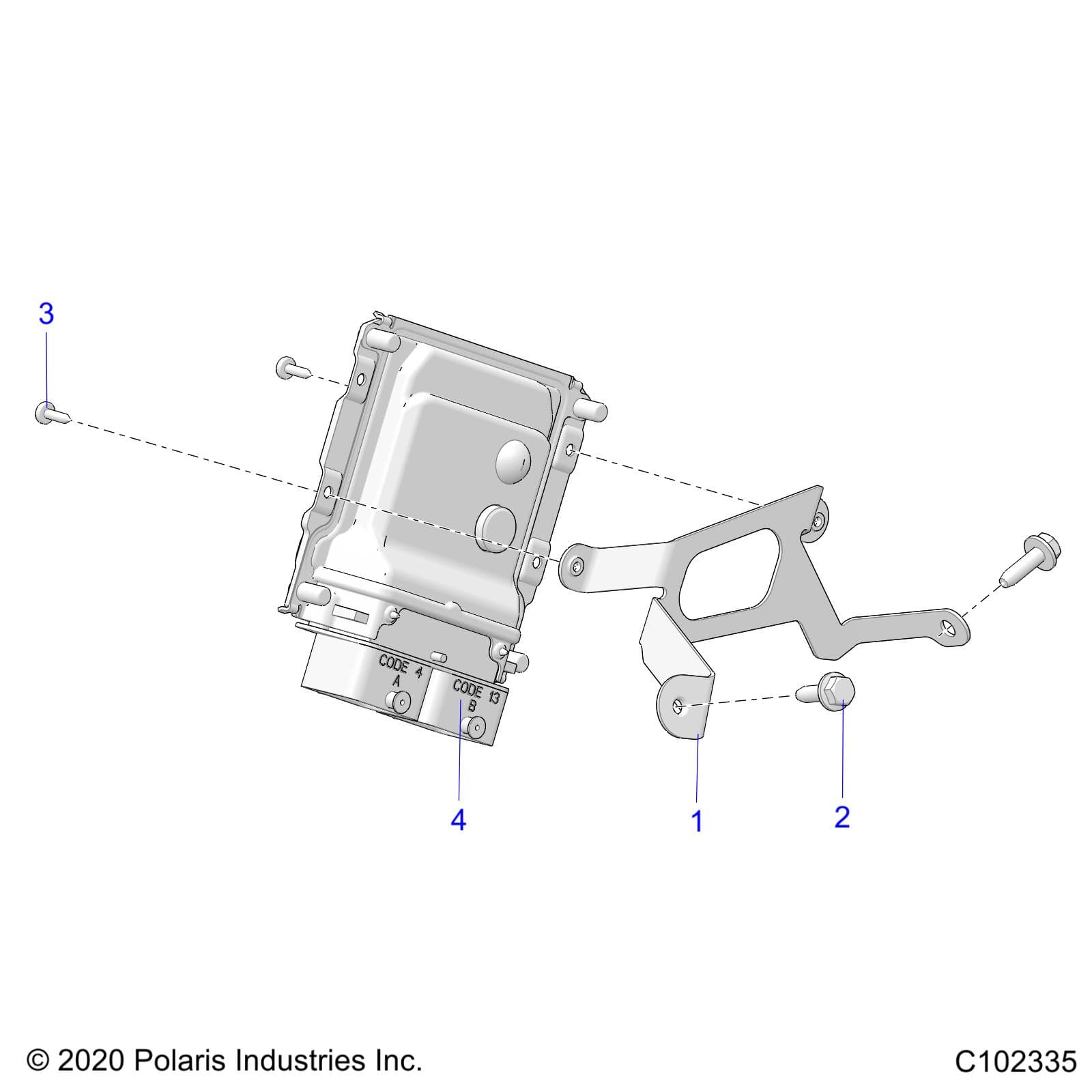 2026 SCRAMBLER XP 1000 S 49S R01 - A26SGE95AB β ELECTRICAL, ECU MOUNTING - A26SGE95AB (C102335) diagram