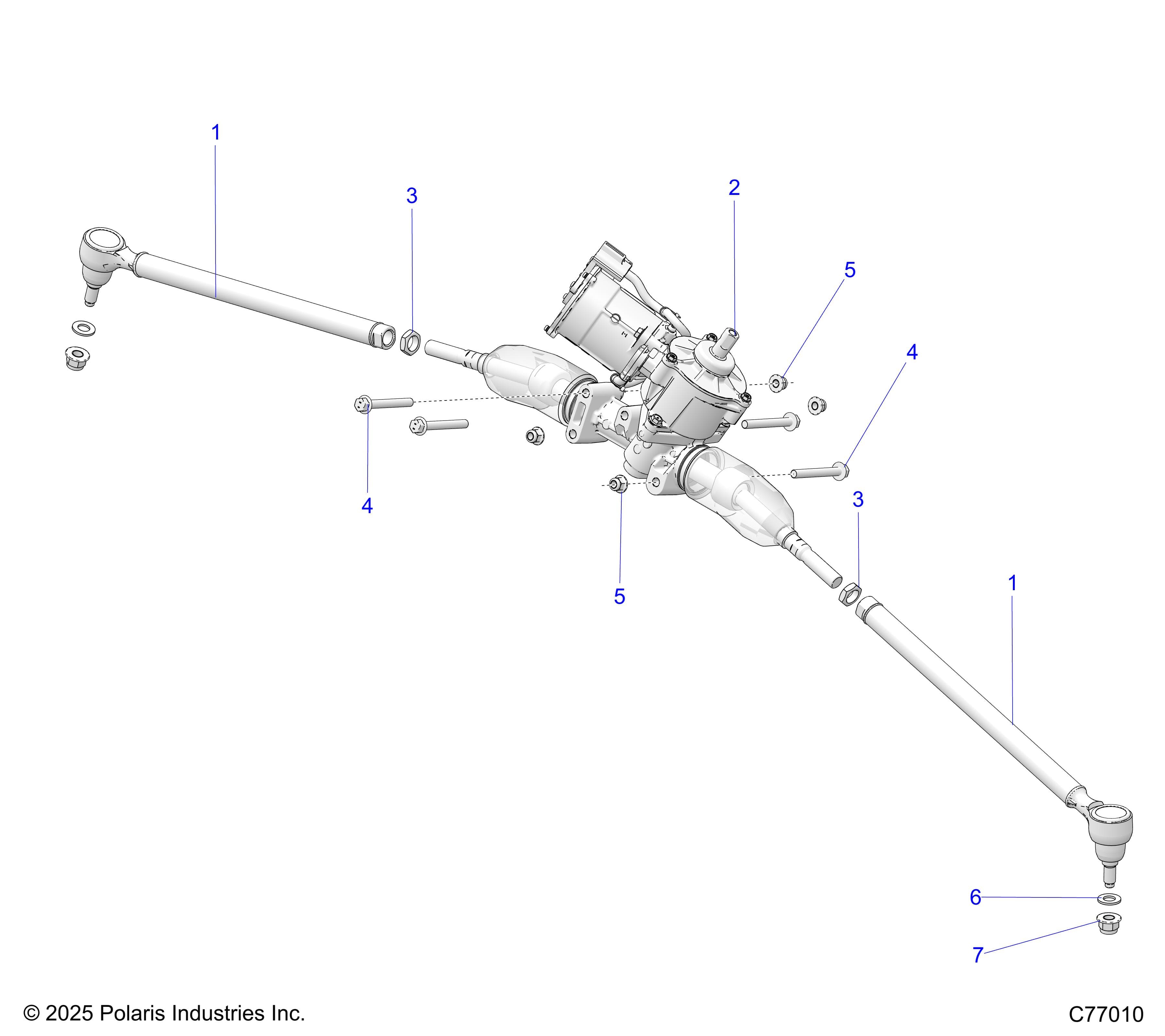 2026 RZR PRO R RACE H.O. β STEERING, GEARBOX AND TIE RODS - Z26RRL2KAL (C77010) diagram