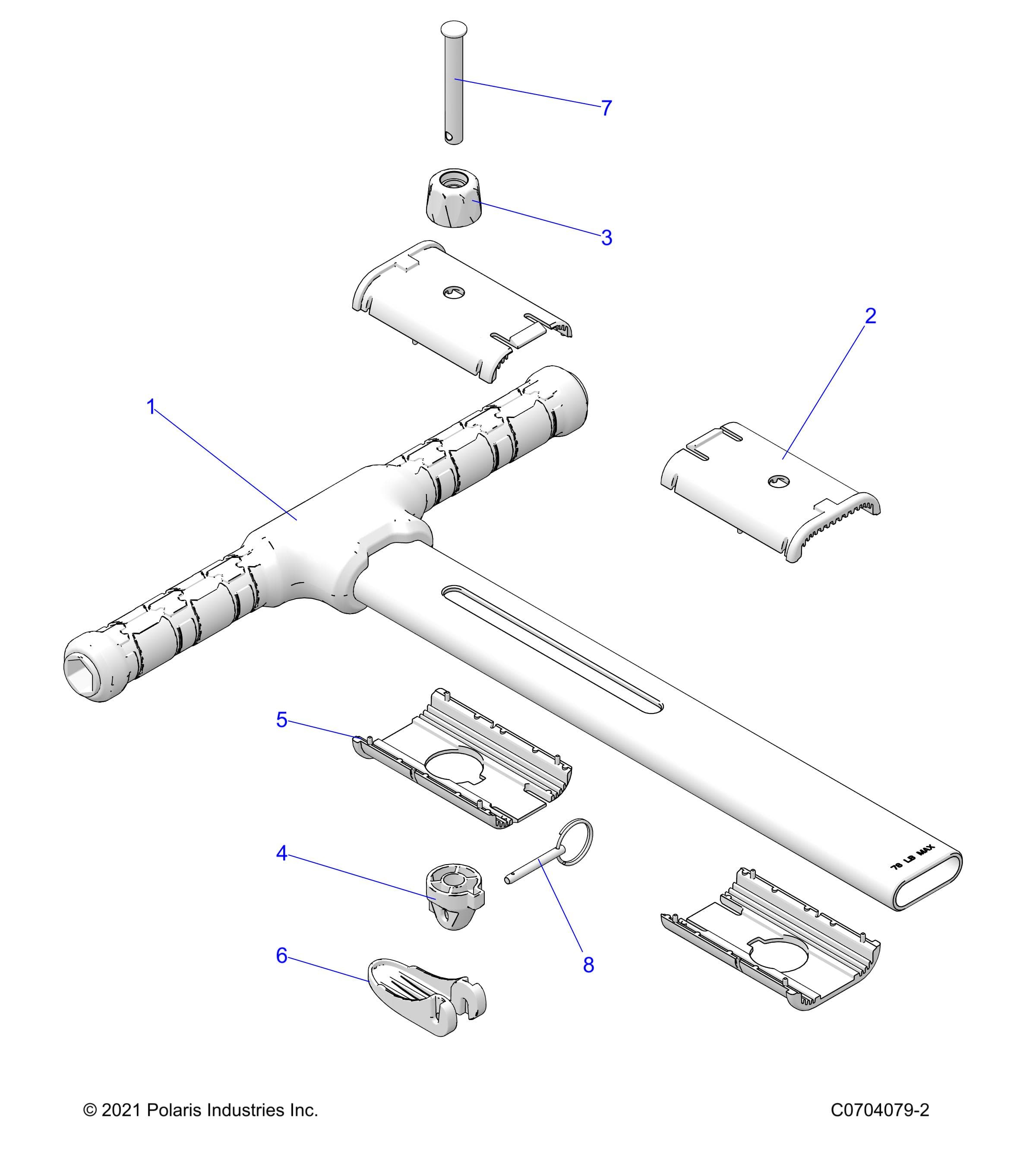 2026 RZR XP 4 1000 SPORT β BODY, GRAB BAR, PASSENGER - Z26NMS99A4/B4/A6/B6 (C0704079-2) diagram