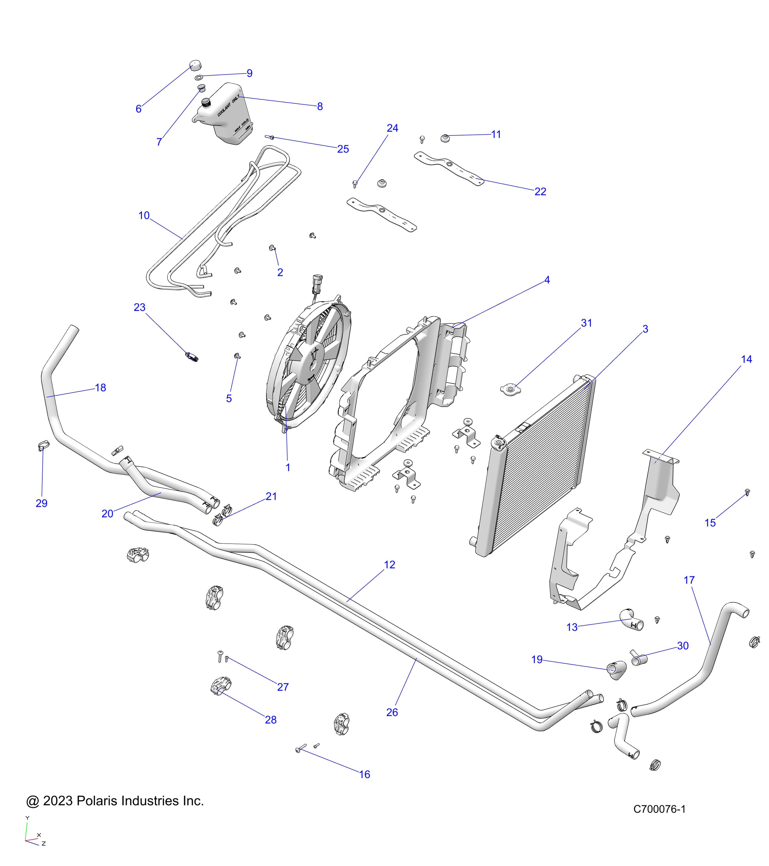 2026 RANGER 1000 XP NSTR ULTIMATE β ENGINE, COOLING SYSTEM - R26RRY99A9/AF/AH/AB/AS/B9/BH/BB/BS (C700076-1) diagram