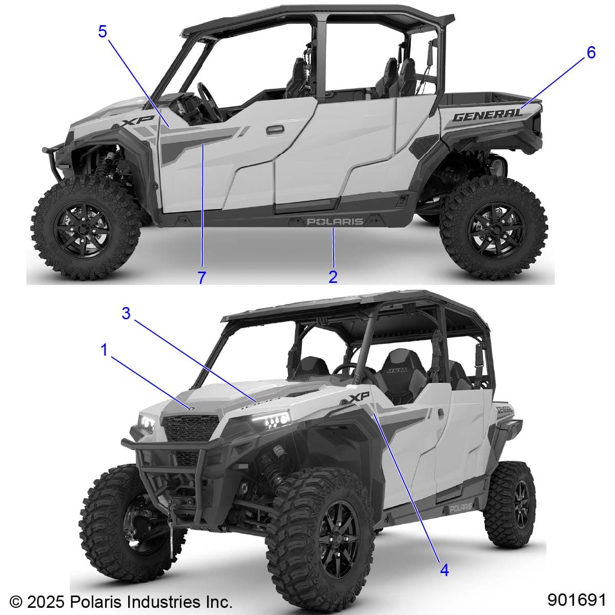 2026 GENERAL XP4 1000 SPORT β BODY, DECALS diagram