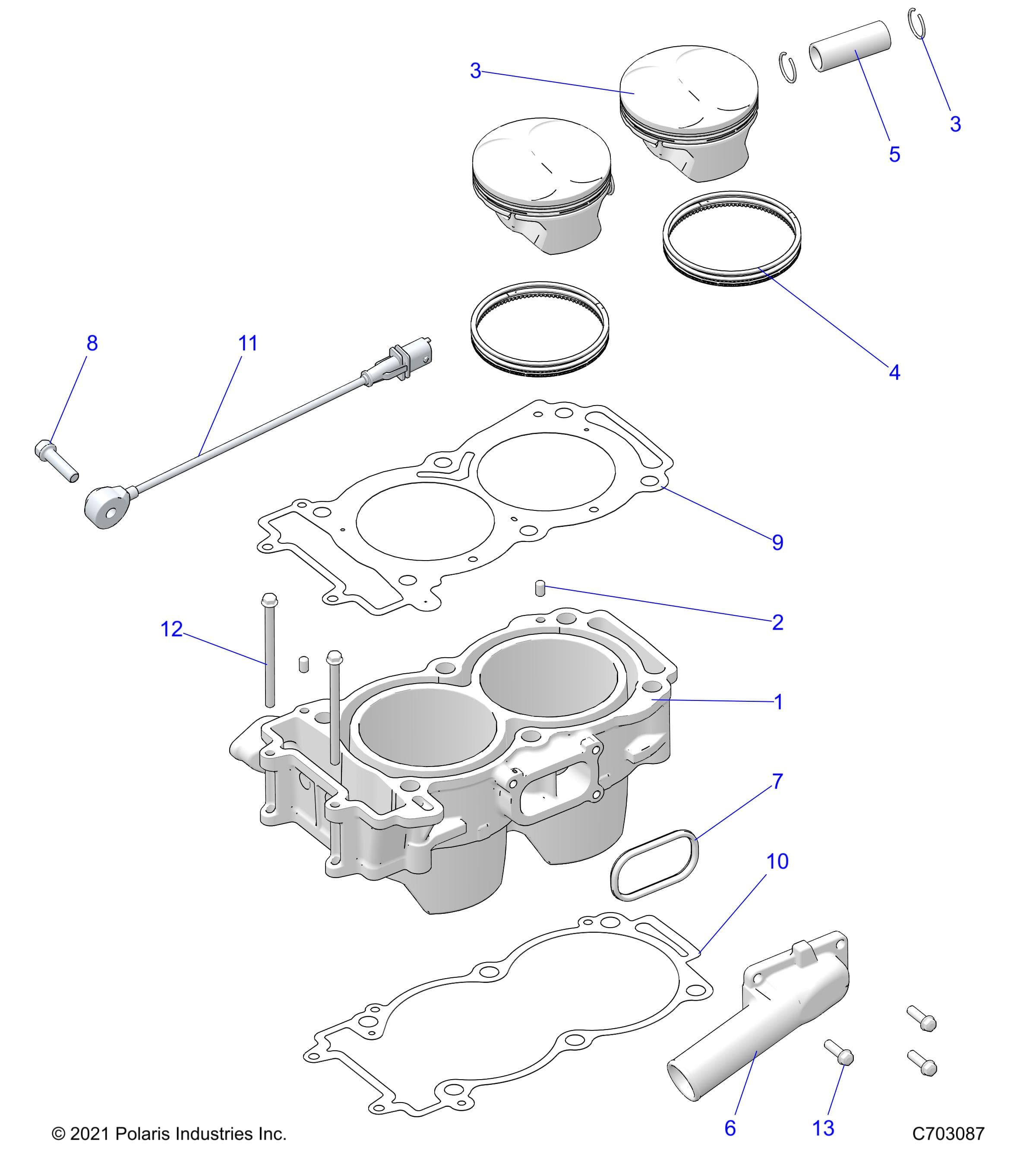 2026 RZR XP 1000 ULTIMATE β ENGINE, CYLINDER AND PISTON - Z26NET99A4/B4/A6/B6 (C703087) diagram