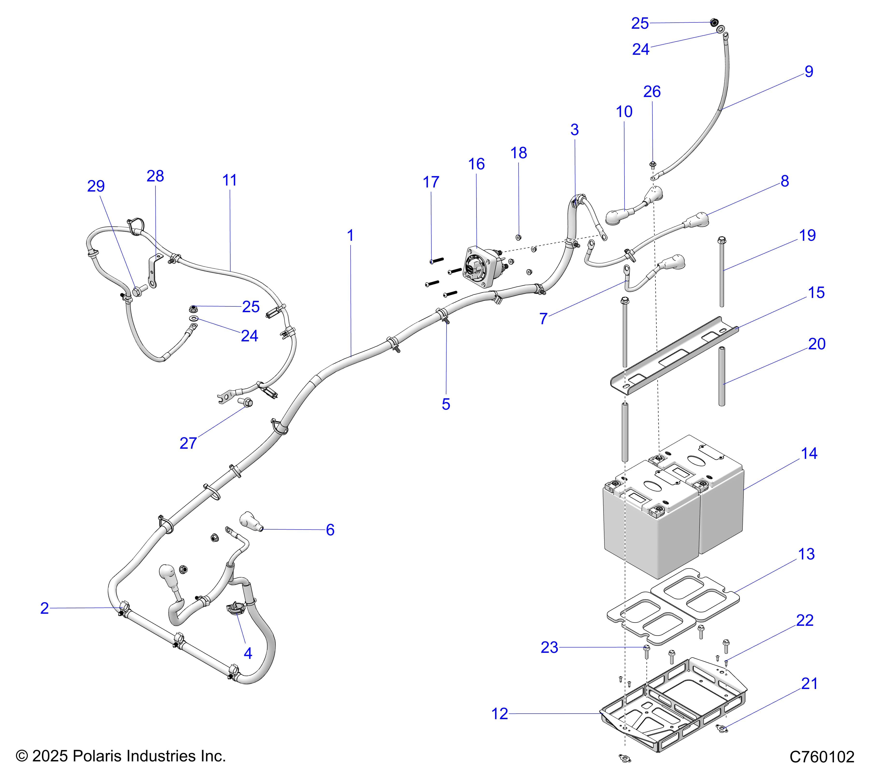 2026 RZR PRO R RACE β ELECTRICAL, BATTERY AND CABLES - Z26RRE2KAL (C760102) diagram