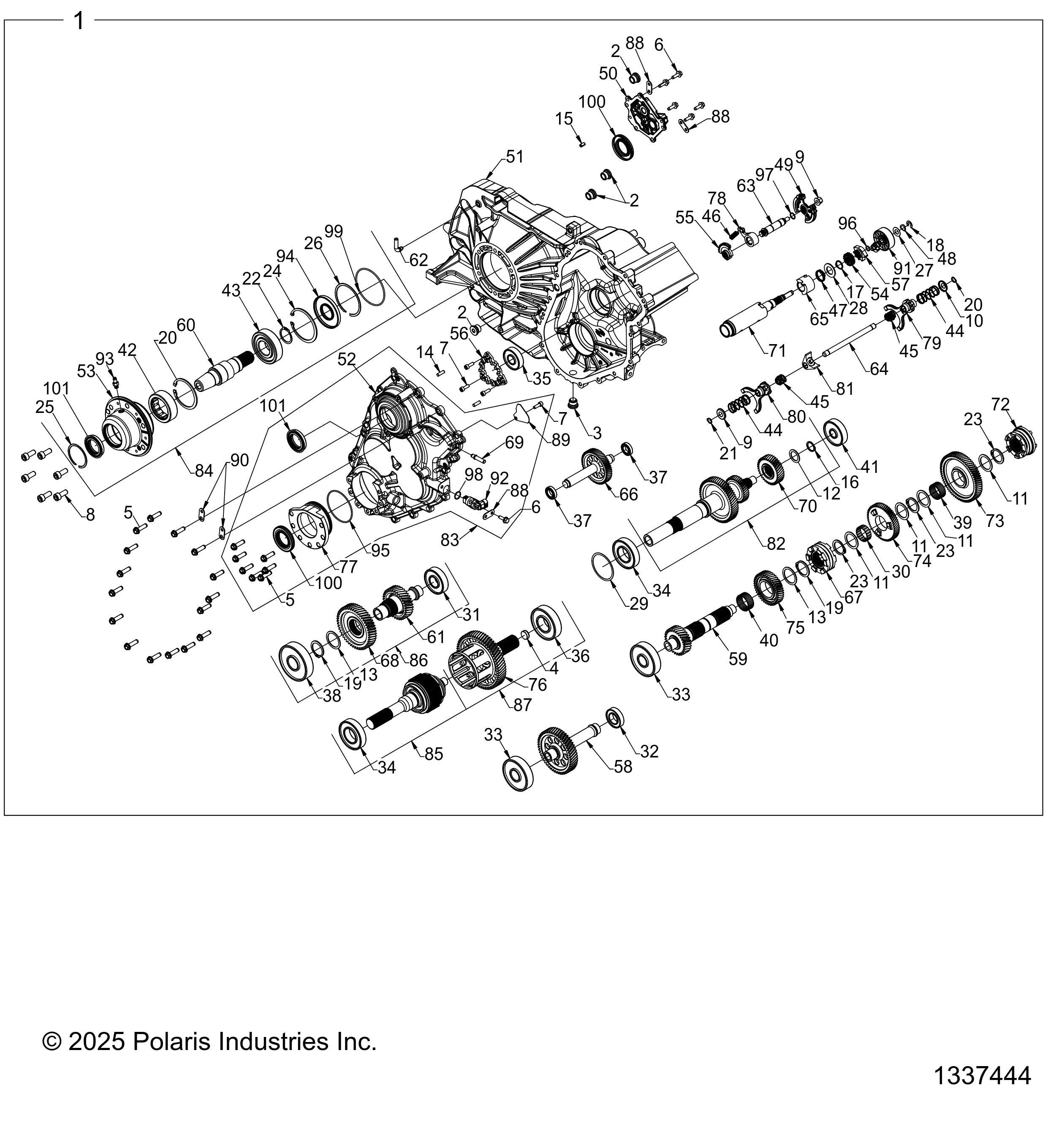 2026 RZR PRO R RACE β DRIVE TRAIN, GEARCASE INTERNALS, MAIN - Z26RRE2KAL (1337444) diagram