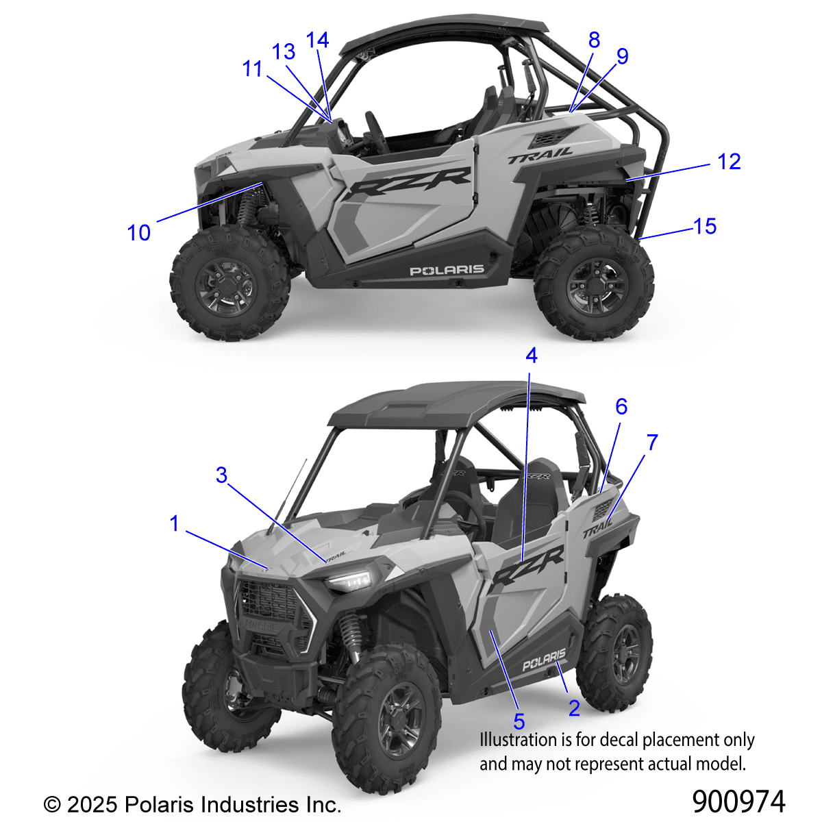 2026 RZR 900 TRAIL ULTIMATE β BODY, DECALS - Z26A5F87A6 (900974) diagram