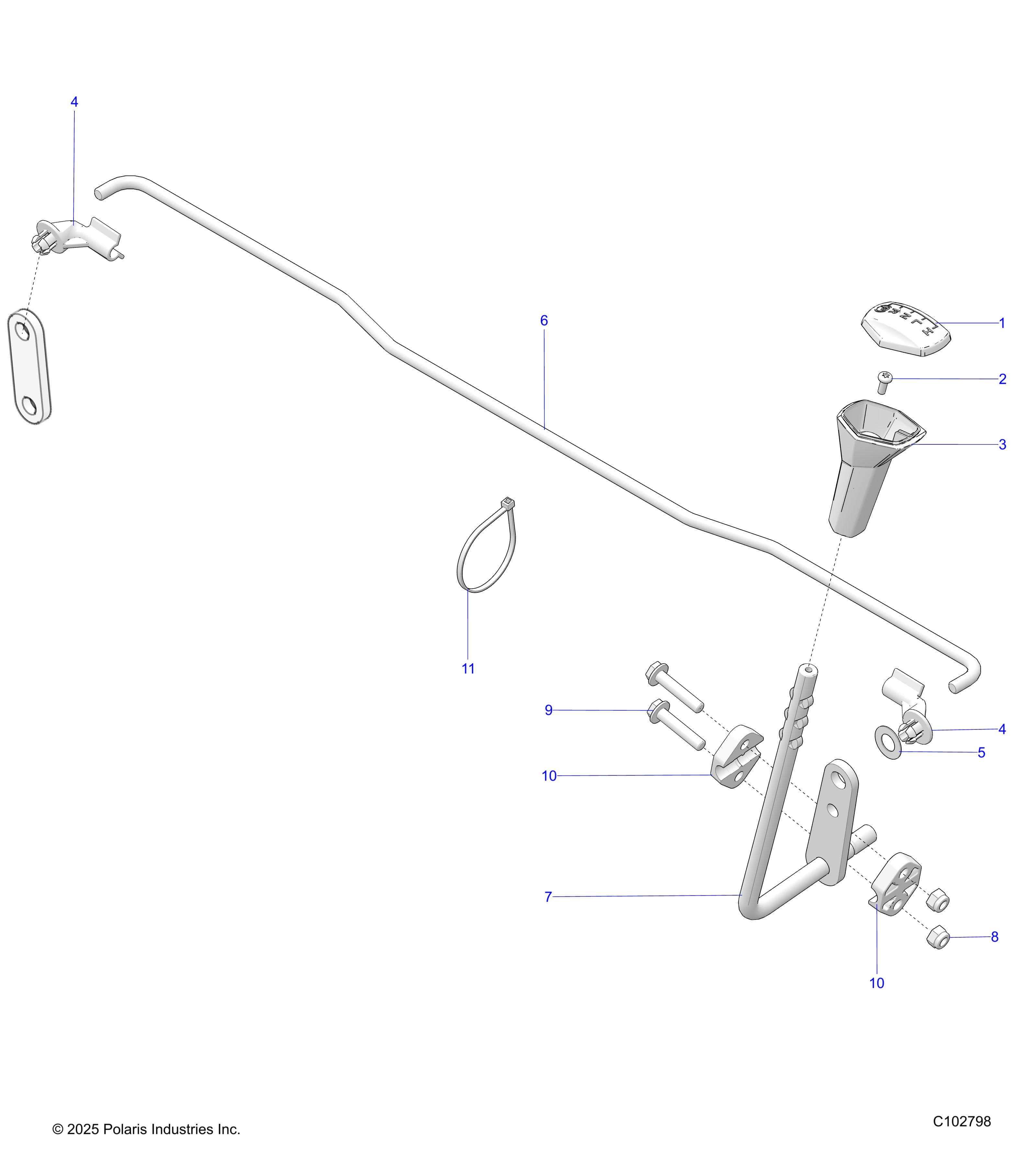 2026 SPORTSMAN TOURING 570 β DRIVE TRAIN, GEAR SELECTOR - A26SDA57A7 (C102798) diagram