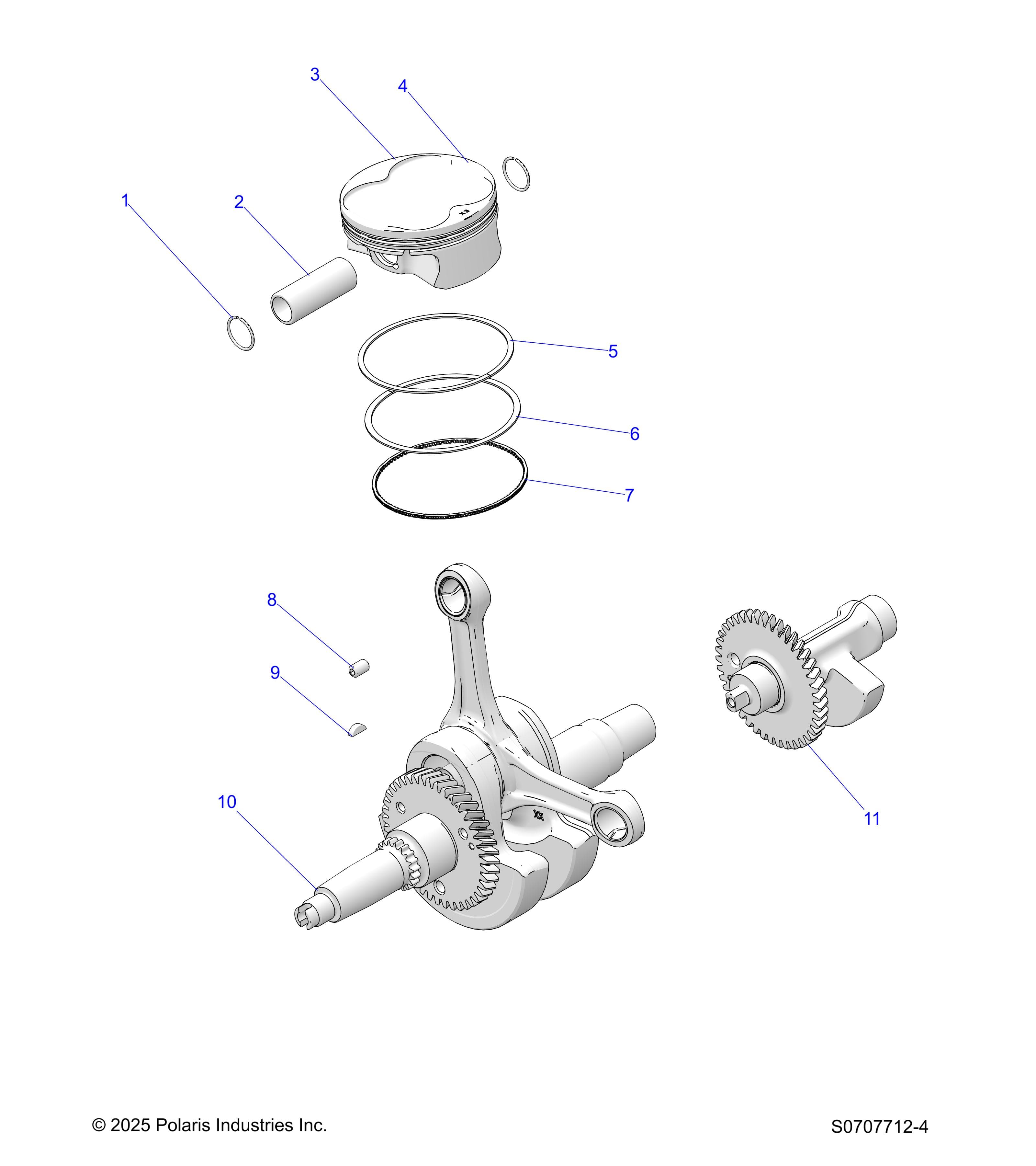 2026 RANGER 500 β ENGINE, CRANKSHAFT, PISTON & BALANCE SHAFT diagram