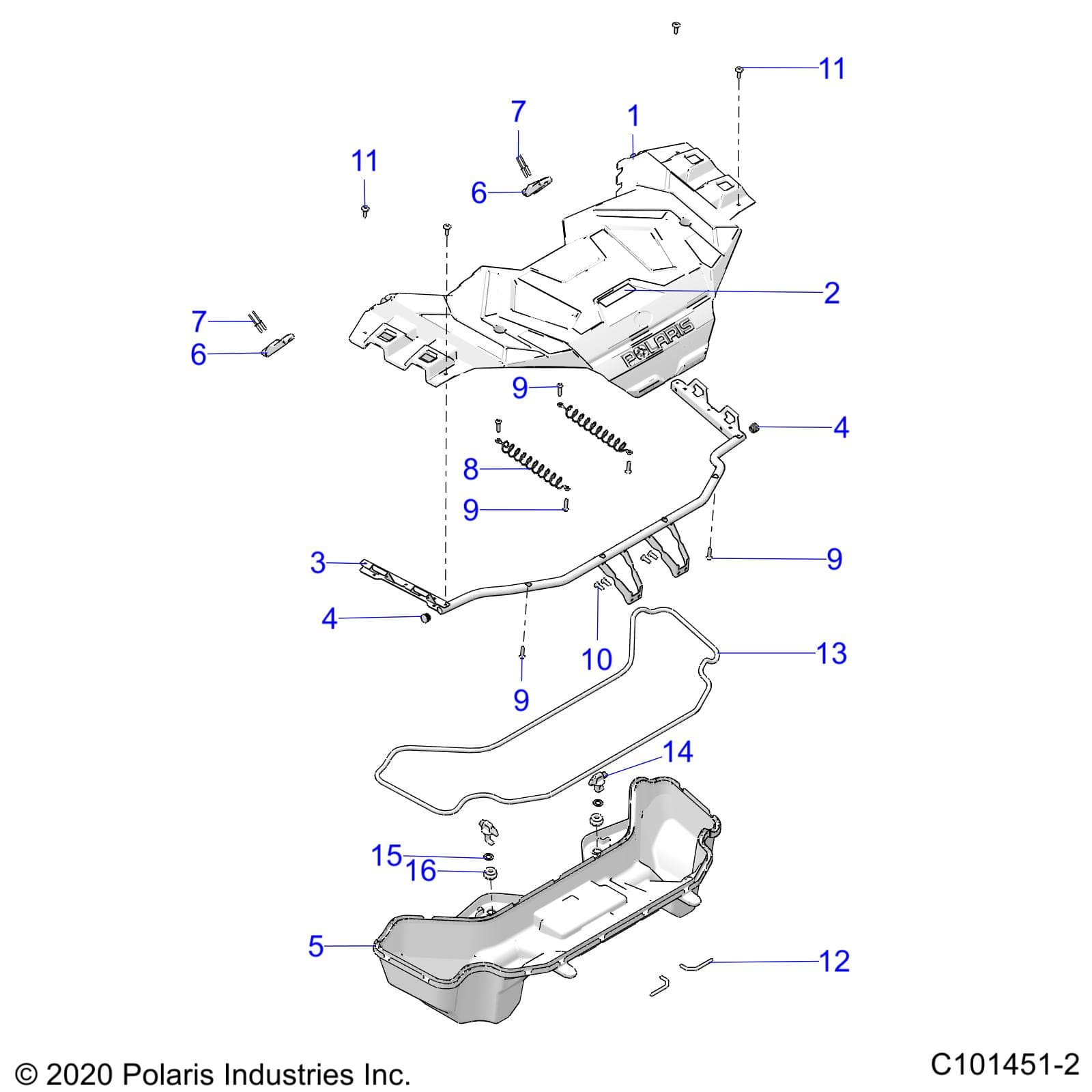 2026 SPORTSMAN 1000 ULTIMATE 49S R01 - A26SXR95AG β BODY, FRONT RACK - A26SXR95AG (C101451) diagram