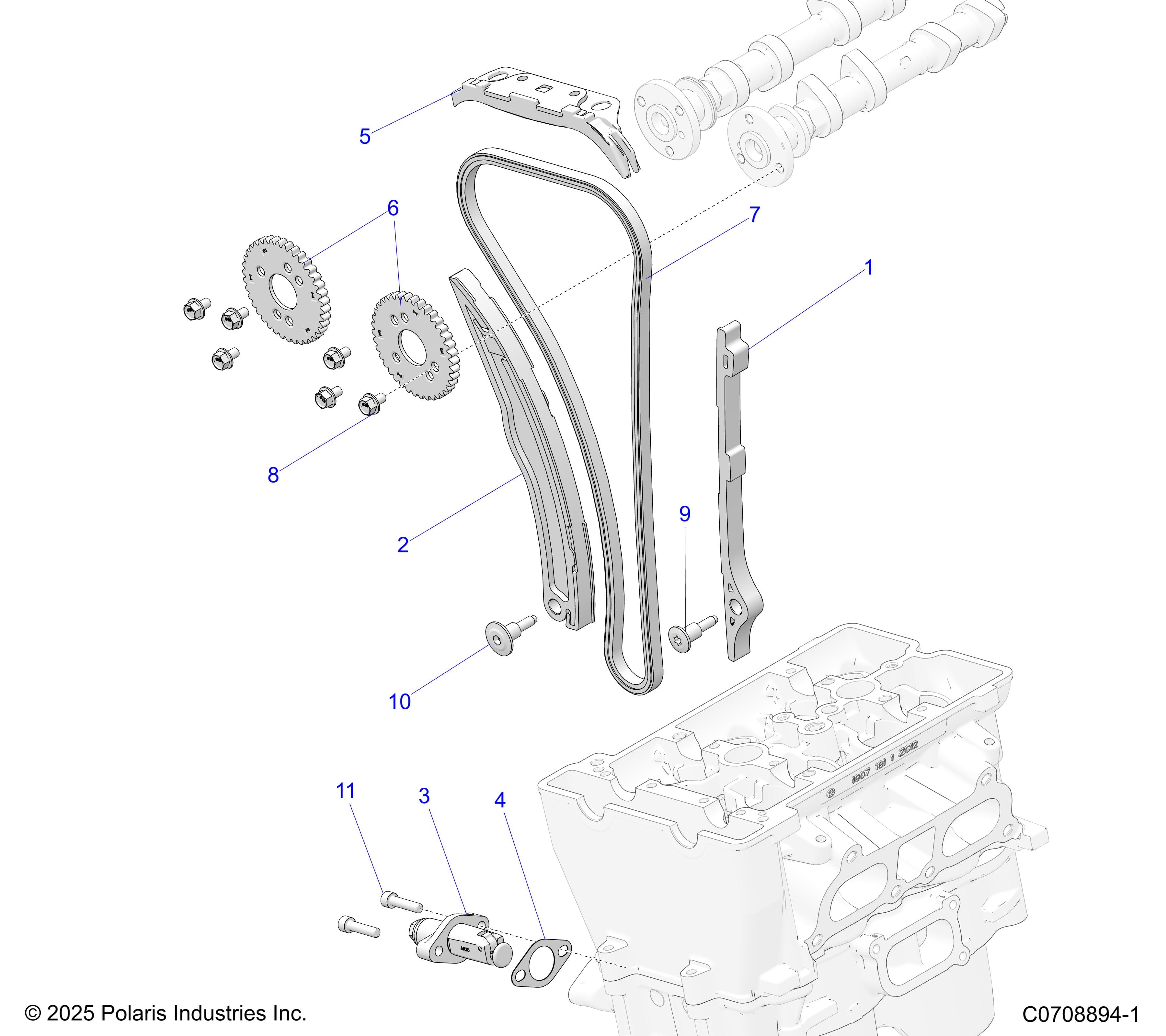 2026 POLARIS XPEDITION ADV 5 NORTHSTAR β ENGINE, CAM CHAIN AND TENSIONER diagram