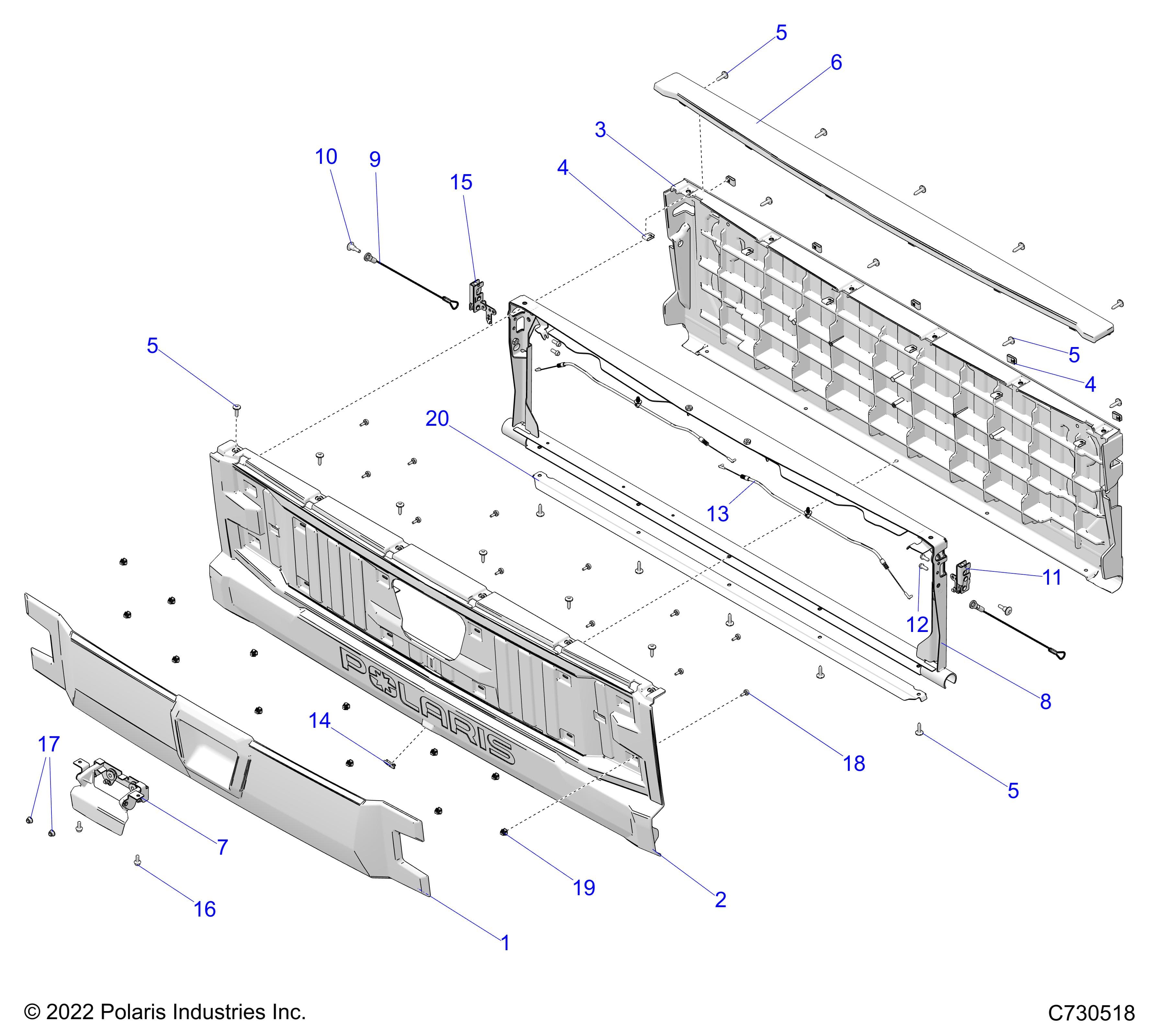 2026 POLARIS XPEDITION ADV 5 NORTHSTAR β BODY, BOX, TAILGATE ASM. diagram