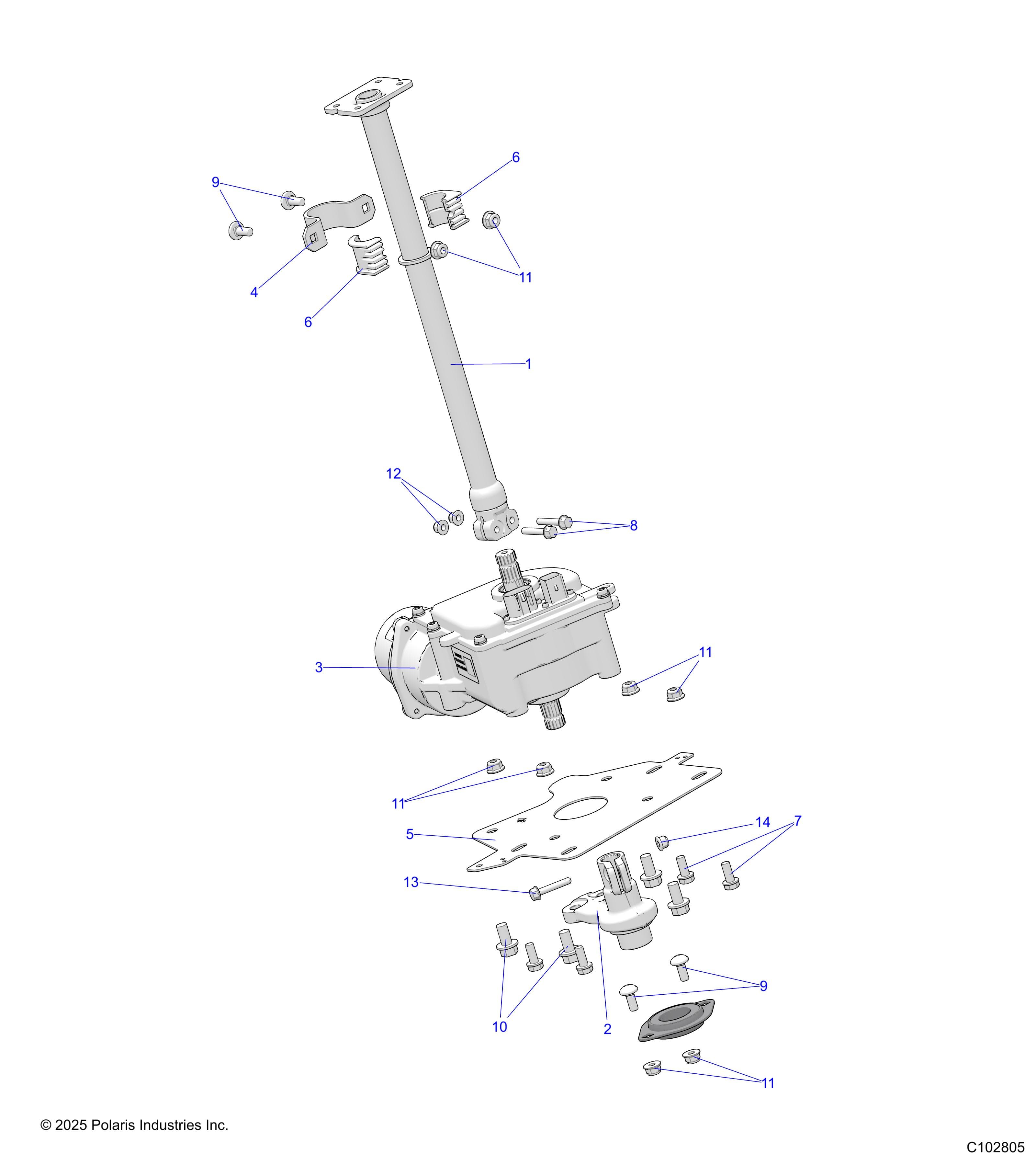 2026 SPORTSMAN TOURING 570 ULT β STEERING POST - A26SJR57AG (C102805) diagram