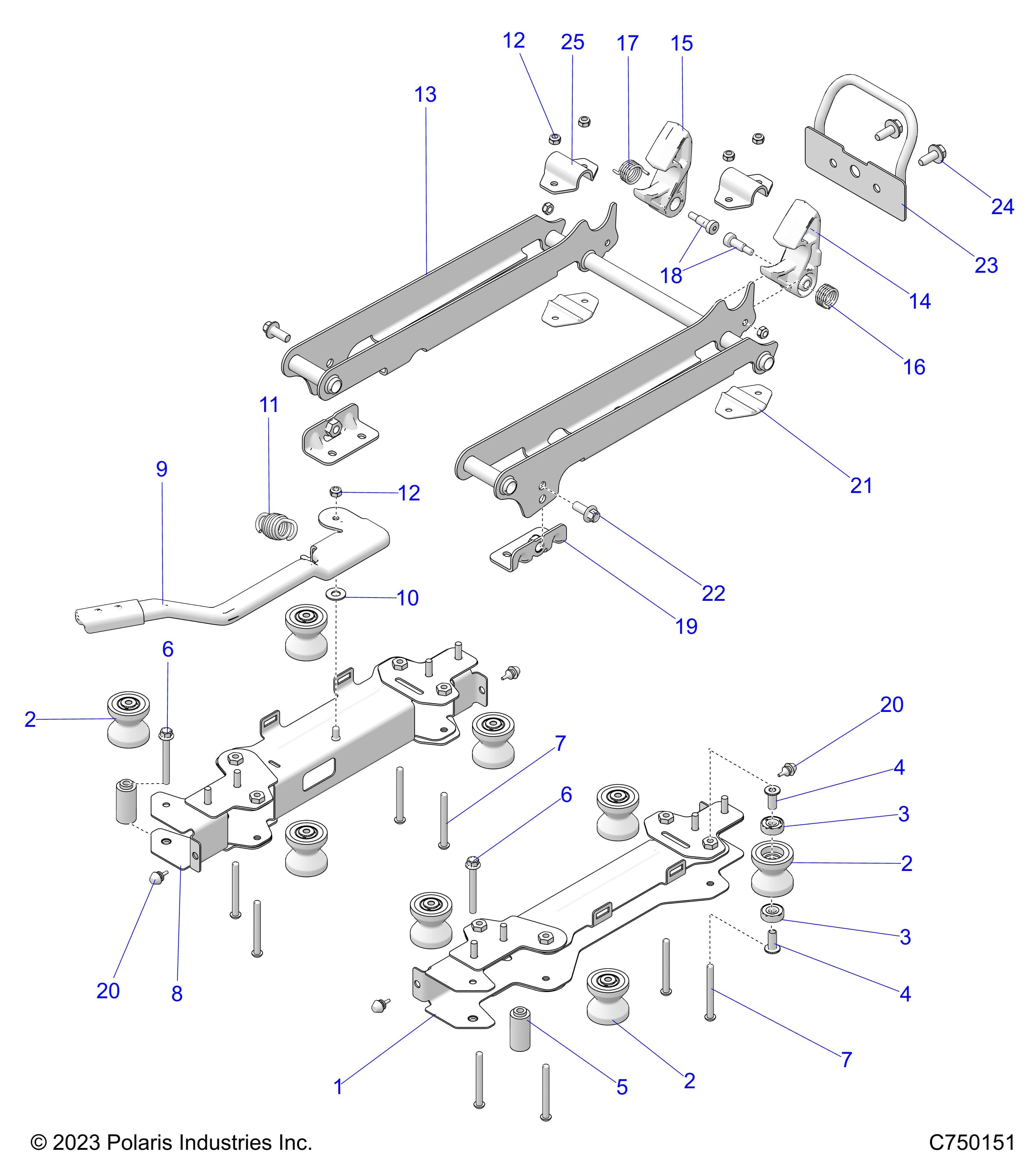 2026 RZR PRO R4 LE β BODY, SEAT MOUNTING, FRONT - Z26R4P2KBL (C750151) diagram