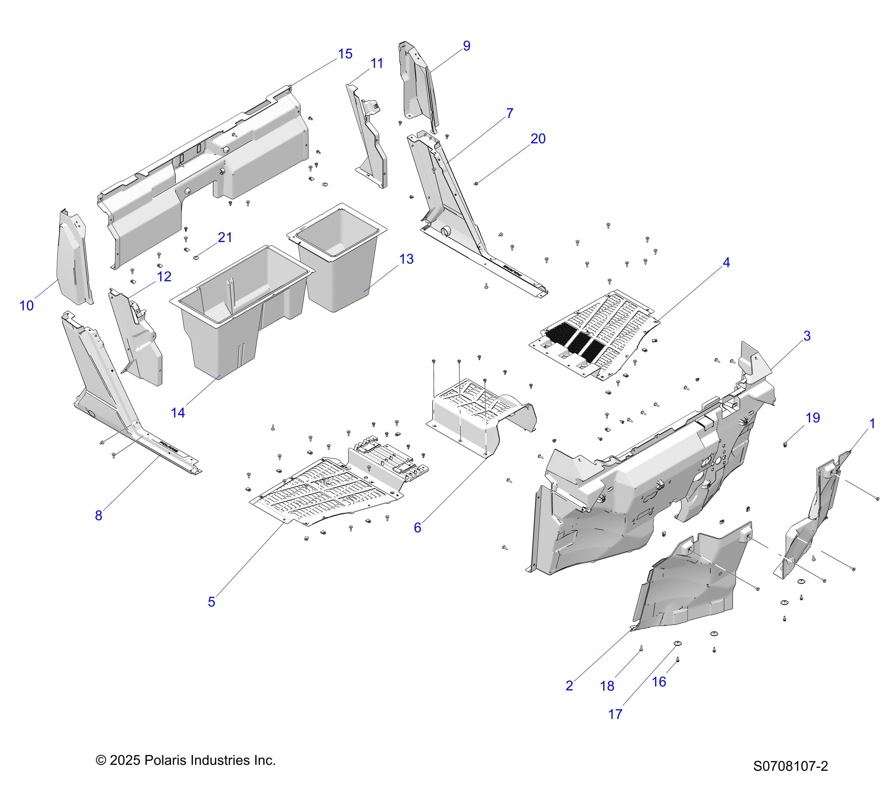 2026 RANGER 1000 CREW NON EPS β BODY, FRONT FLOOR & ROCKERS diagram