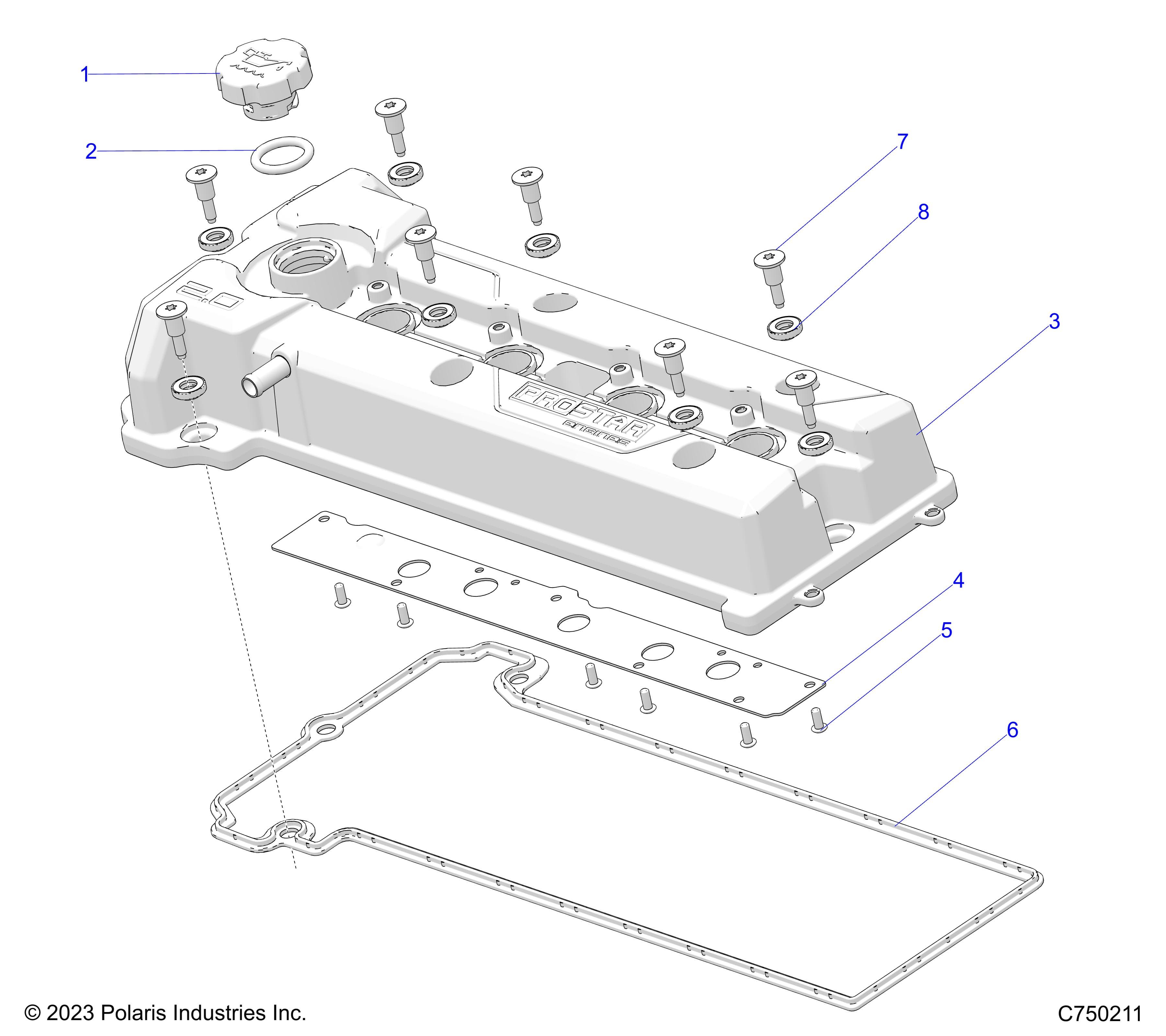 2026 RZR PRO R4 LE β ENGINE, VALVE COVER - Z26R4P2KBL (C750211) diagram