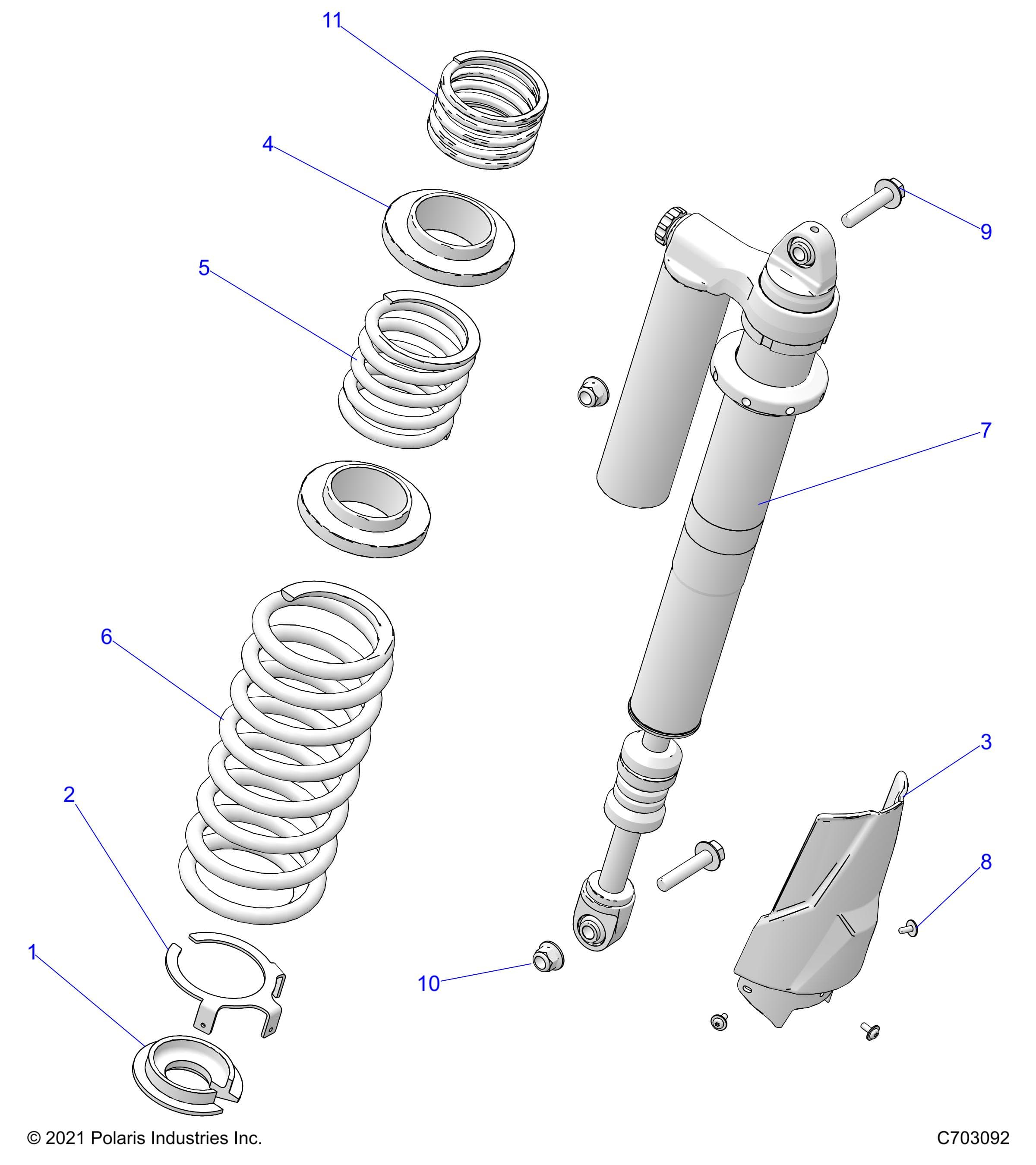 2026 RZR XP 1000 SPORT β SUSPENSION, REAR SHOCK MOUNTING - Z26NES99A4/B4/A6/B6 (C703092) diagram