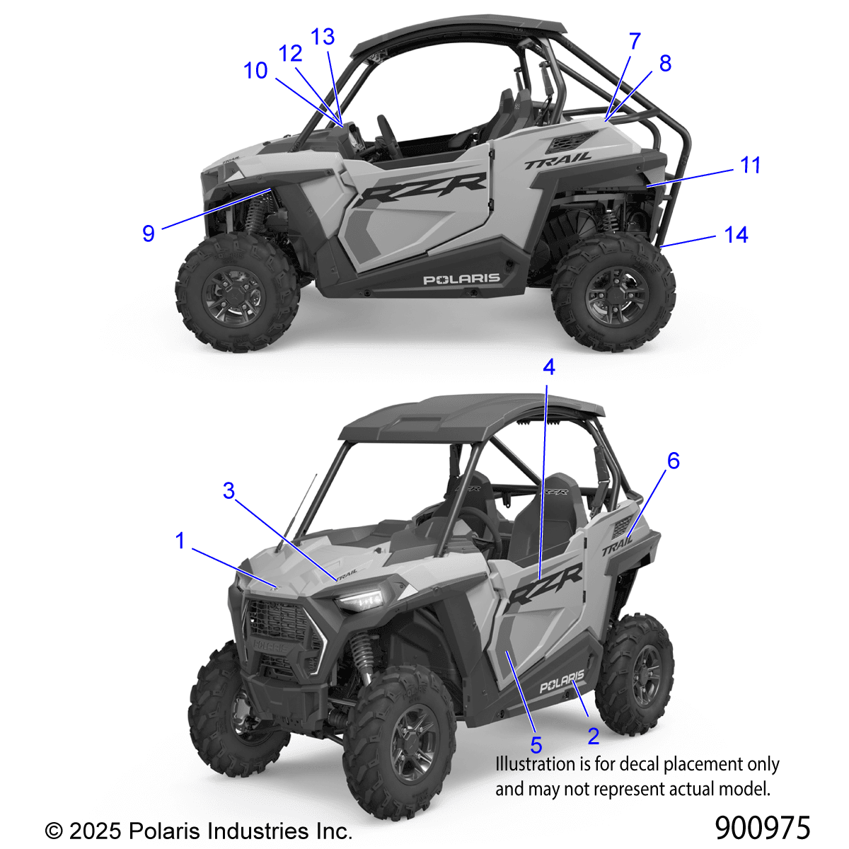 2026 RZR 900 TRAIL SPORT β BODY, DECALS - Z26A5E87A5 (900975) diagram