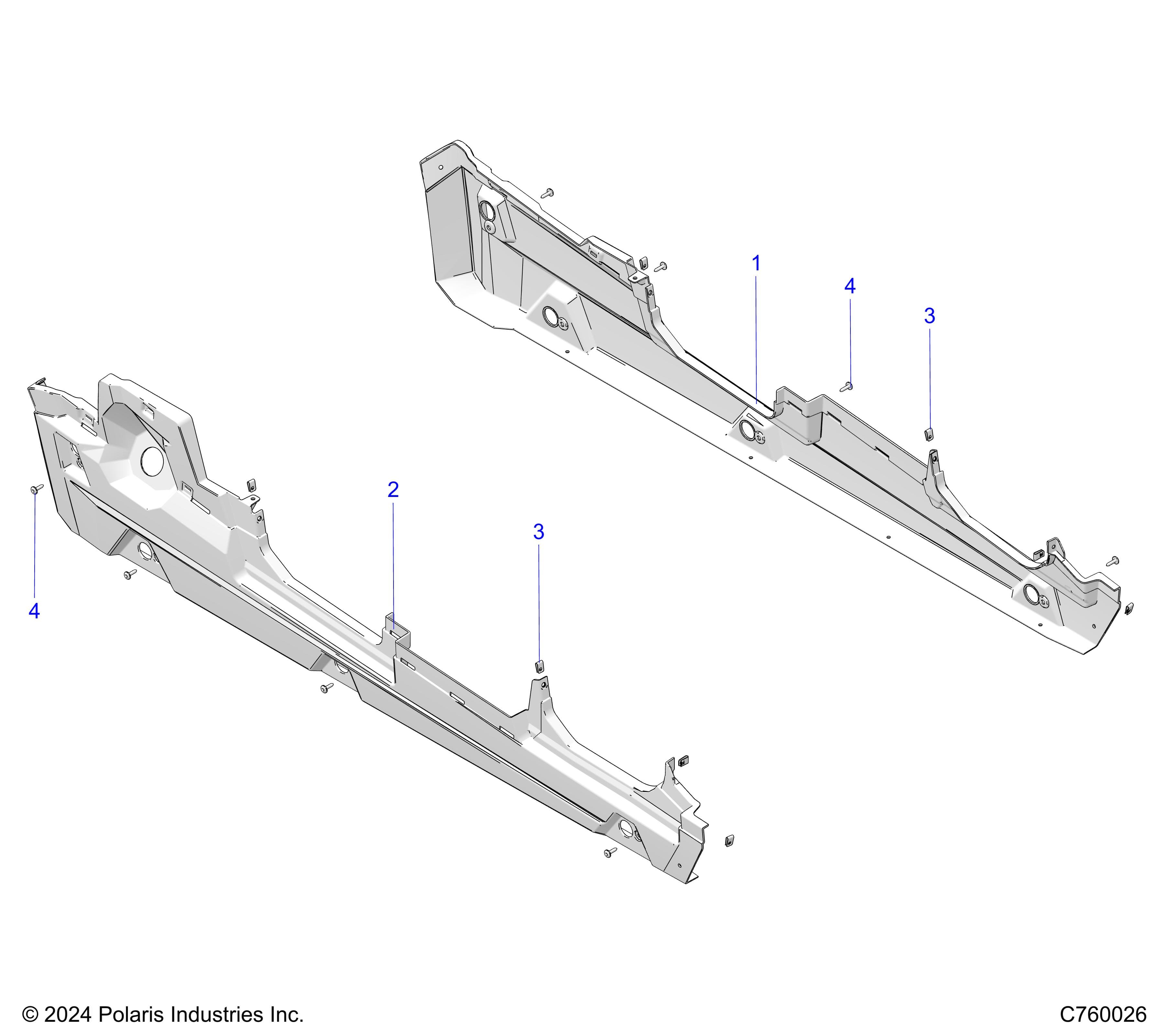 2026 GENERAL XP4 1000 SPORT β BODY, ROCKER PANELS diagram