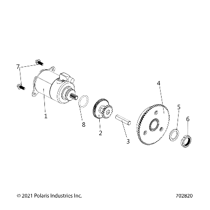 2026 RZR 200 AU — ENGINE, STARTER MOTOR - Z26HCA18D4 (702820) diagram